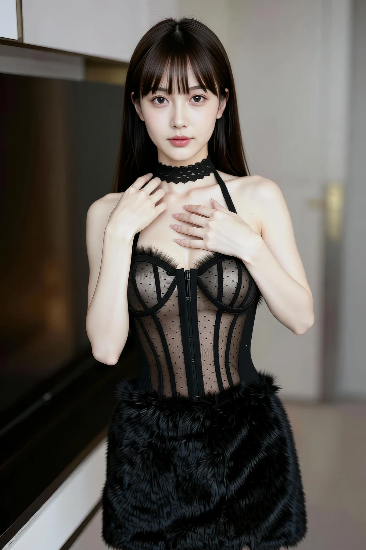 AIG  No.256 婉婉兔毛性感短裙 - 39