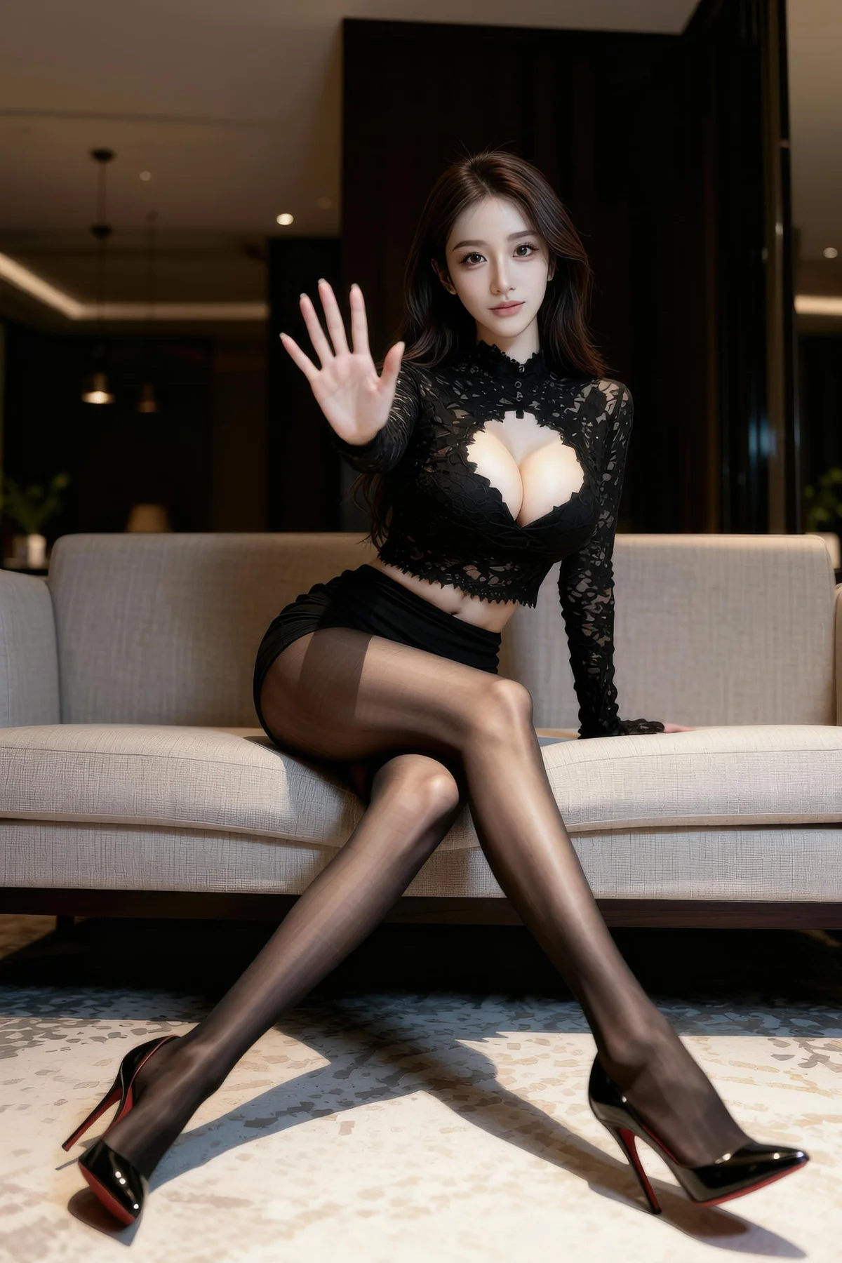 AIG  No.268 糖er黑色蕾丝酥胸美乳 - 48