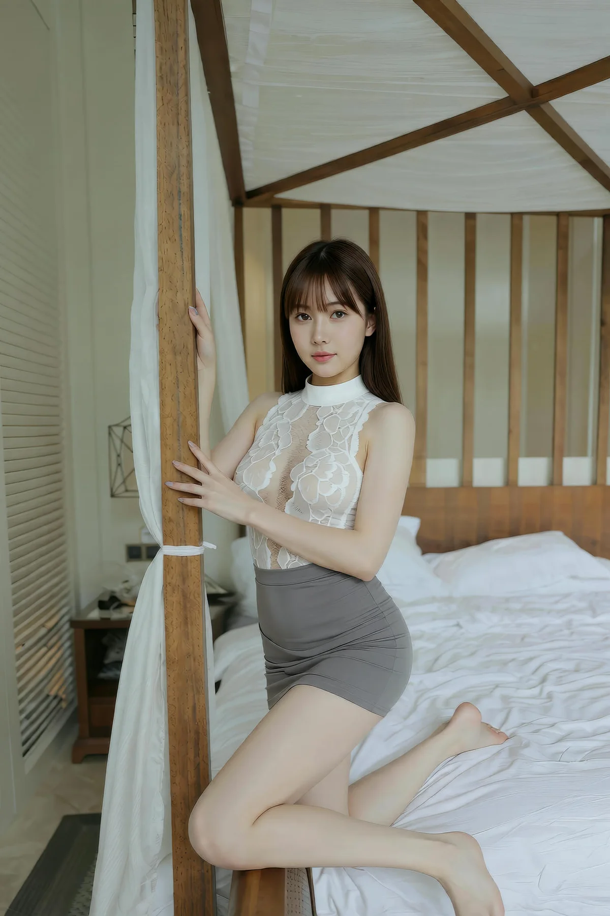 AIG  No.285 婉婉灰色短裙白蕾丝 - 30