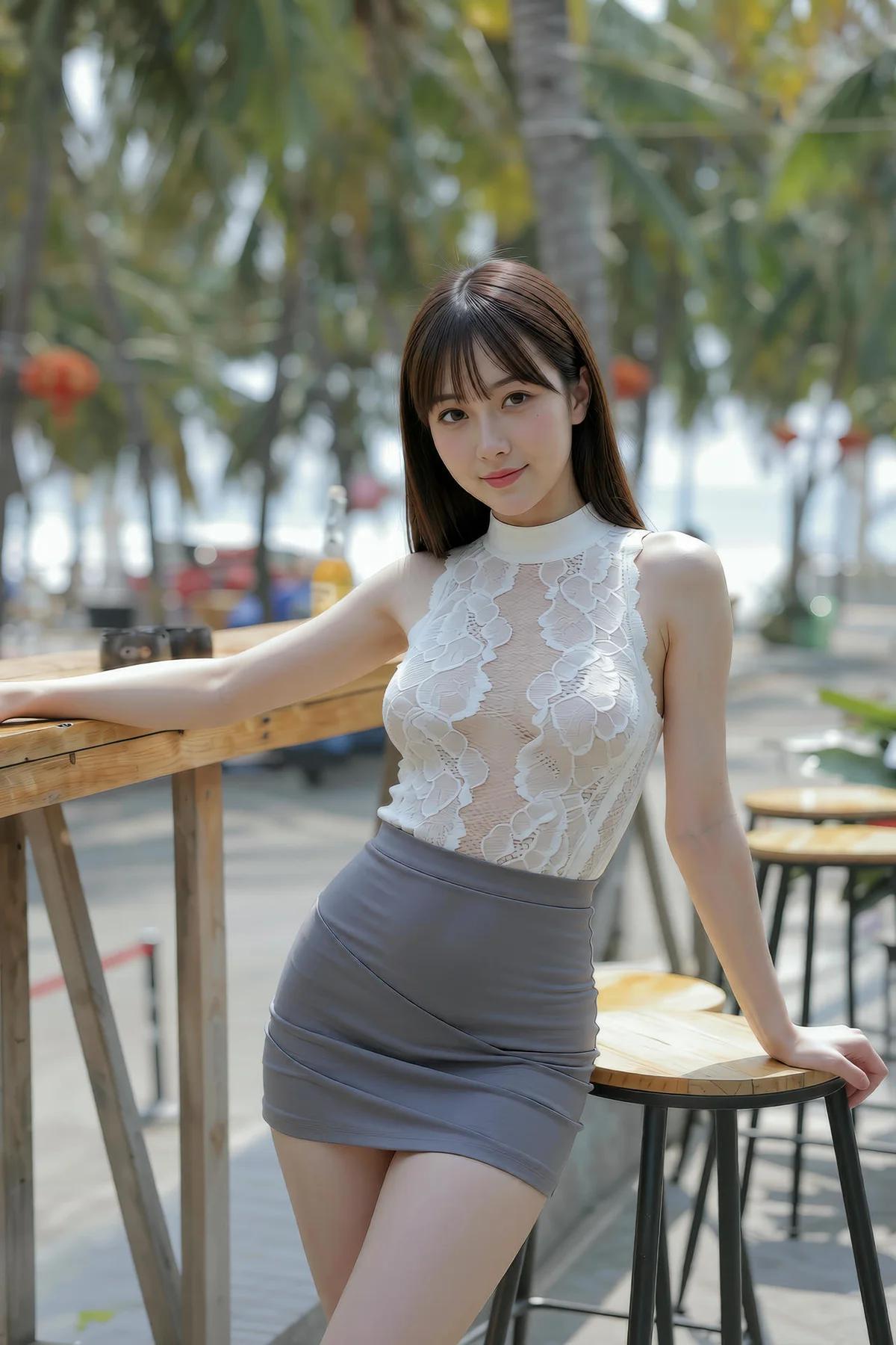 AIG  No.285 婉婉灰色短裙白蕾丝 - 42