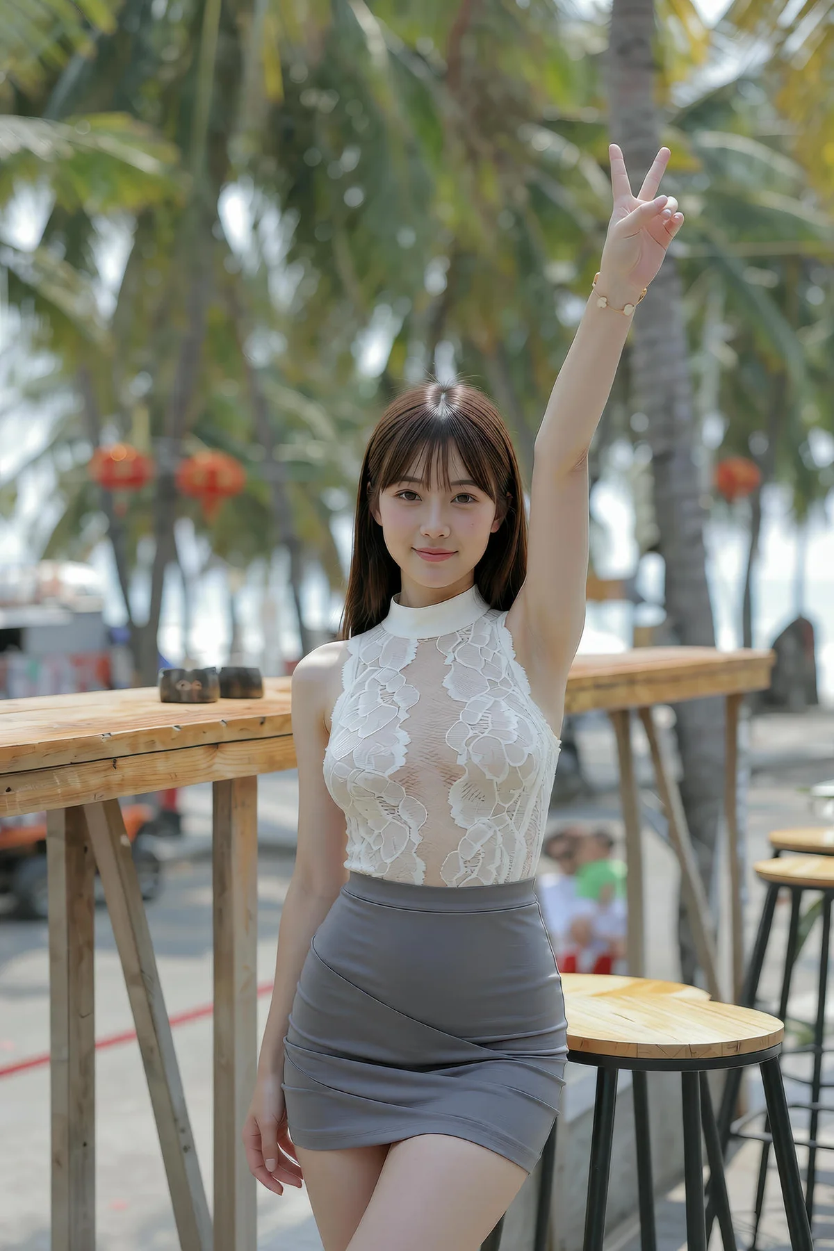 AIG  No.285 婉婉灰色短裙白蕾丝 - 44