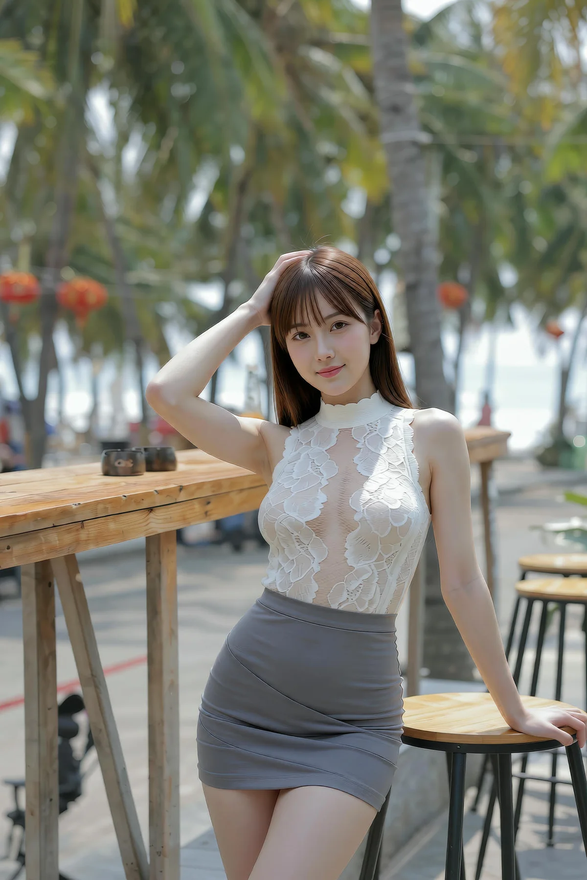 AIG  No.285 婉婉灰色短裙白蕾丝 - 45