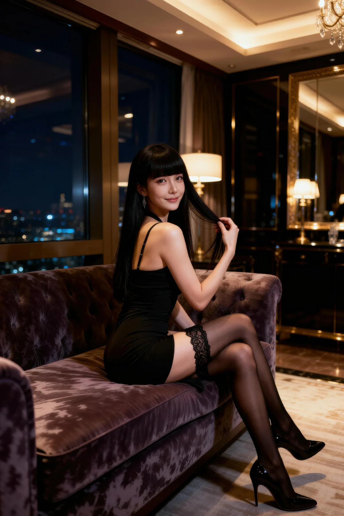 AIG  No.295 九歌lina黑丝吊袜美裙 - 51