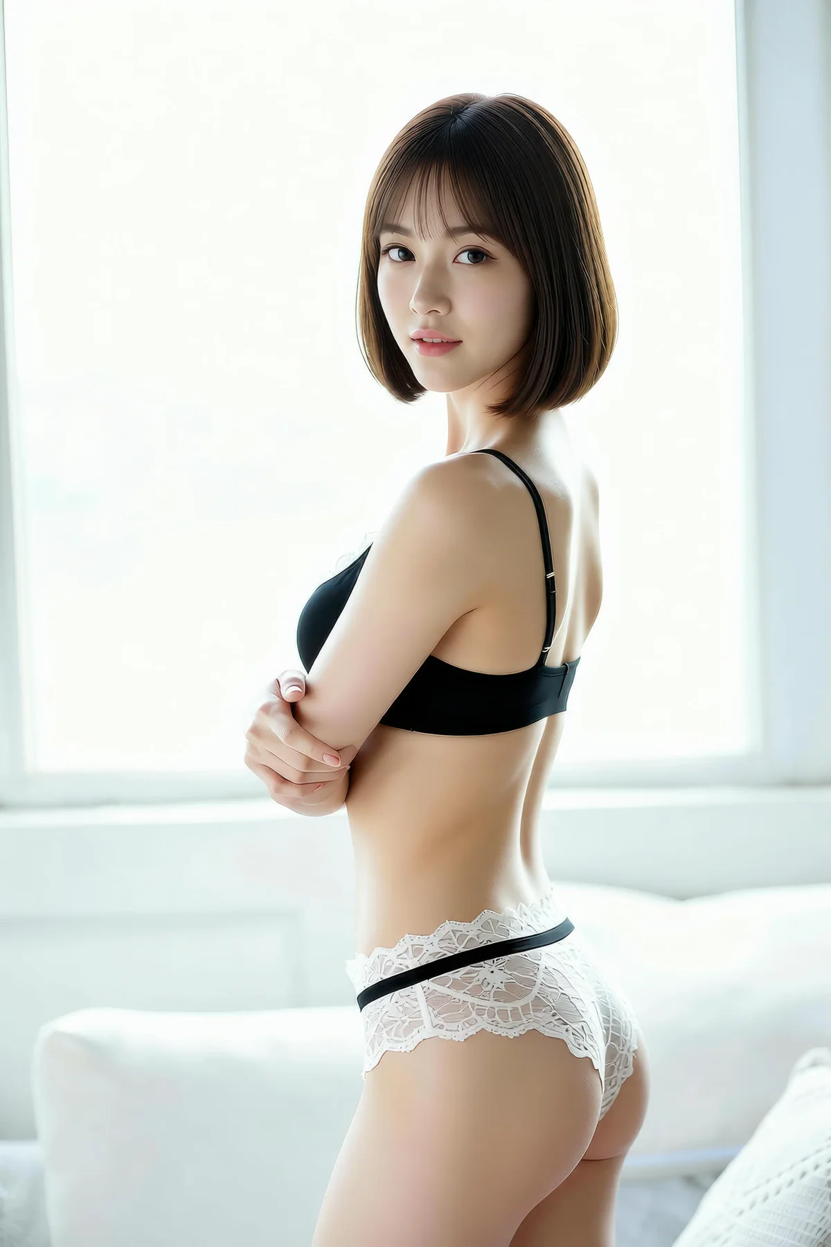 AIG  No.302 小乔黑色内衣蕾丝内裤 - 33