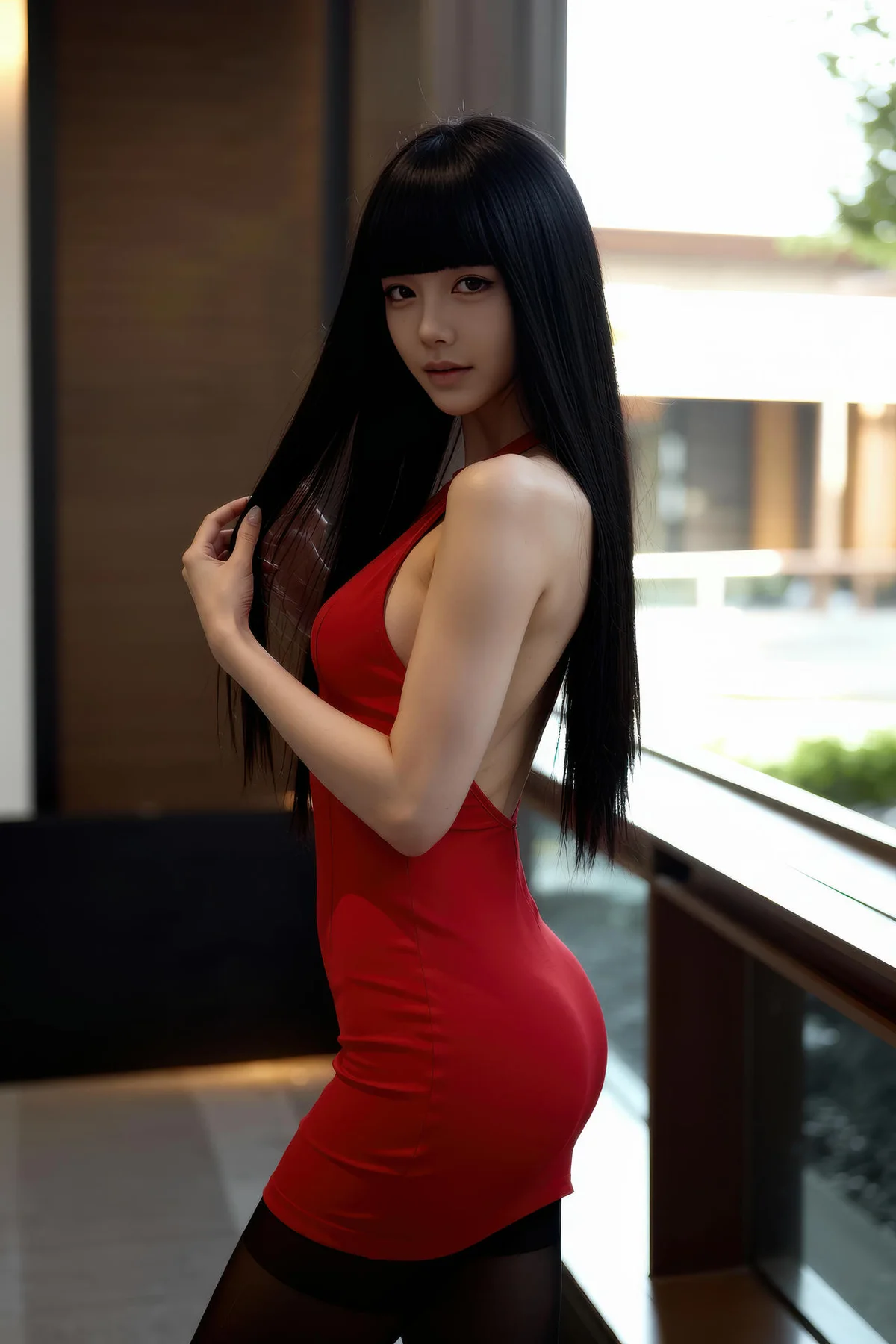 AIG  No.322 九歌lina红色黑丝紧身裙 - 11