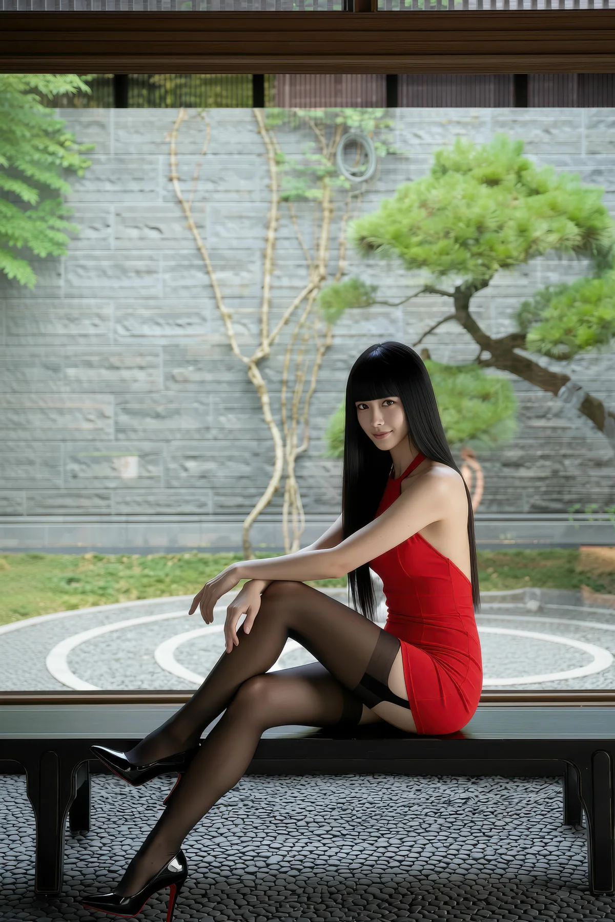 AIG  No.322 九歌lina红色黑丝紧身裙 - 14