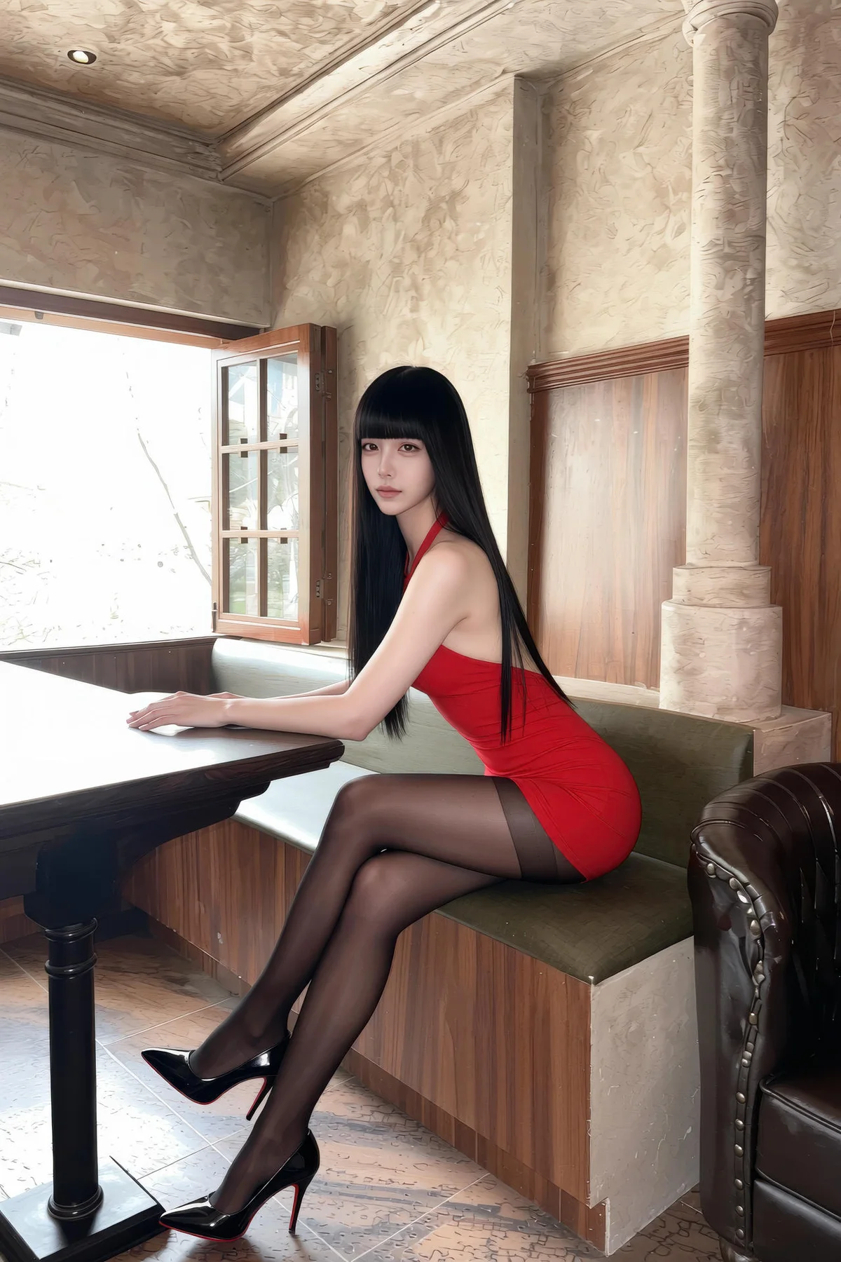 AIG  No.322 九歌lina红色黑丝紧身裙 - 30