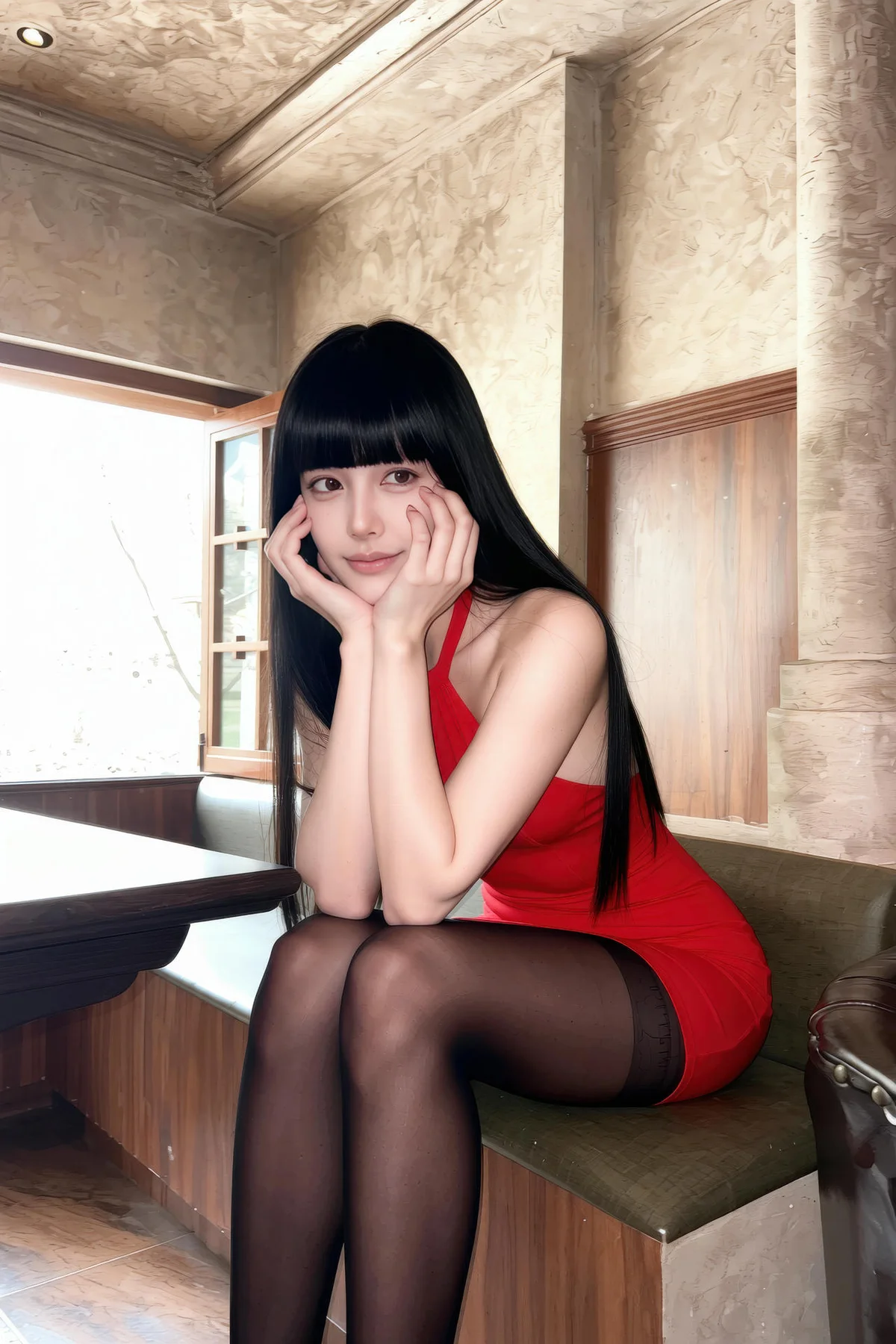 AIG  No.322 九歌lina红色黑丝紧身裙 - 35
