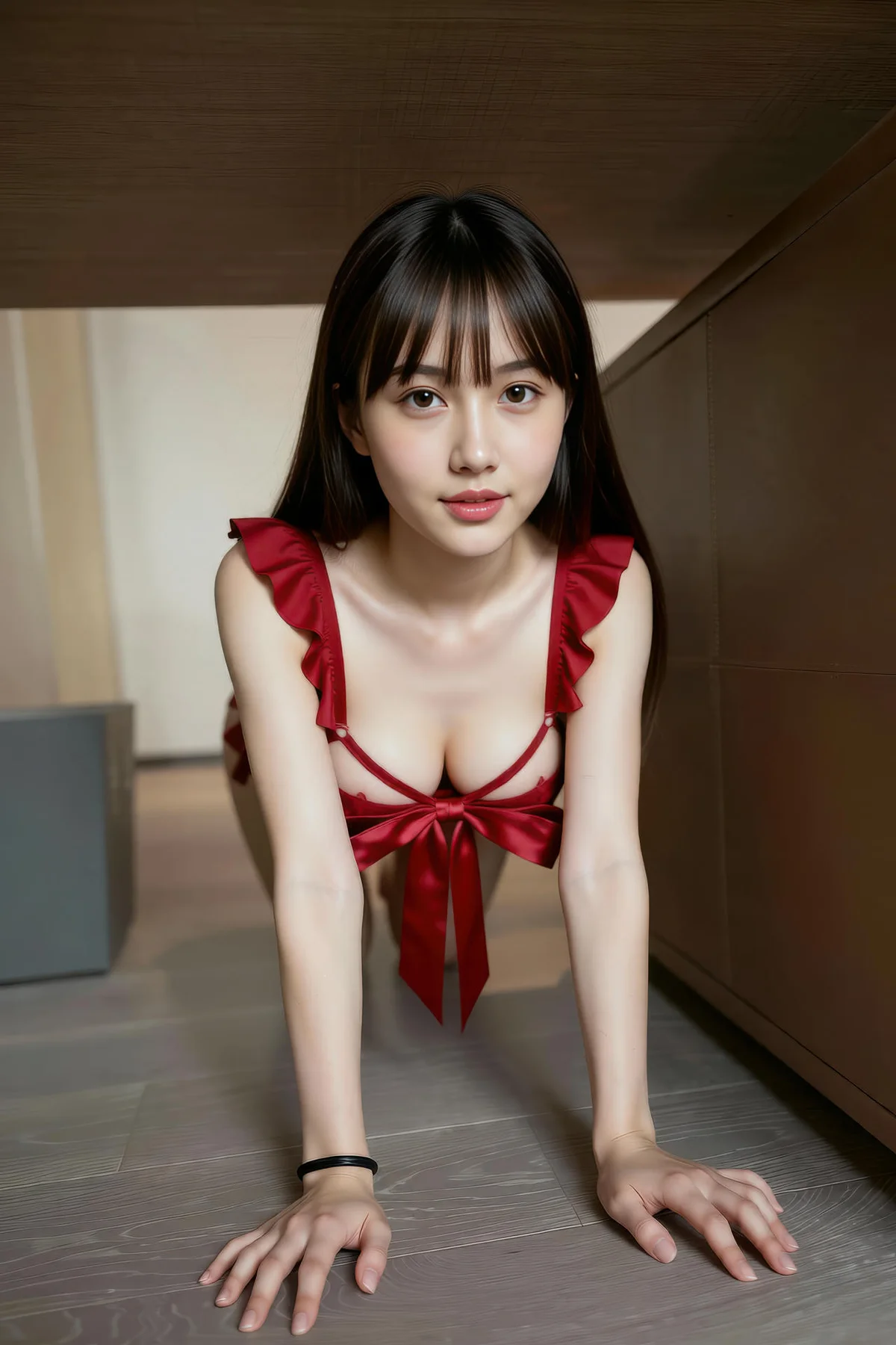 AIG  No.357 婉婉红色蕾丝连体衣 - 17