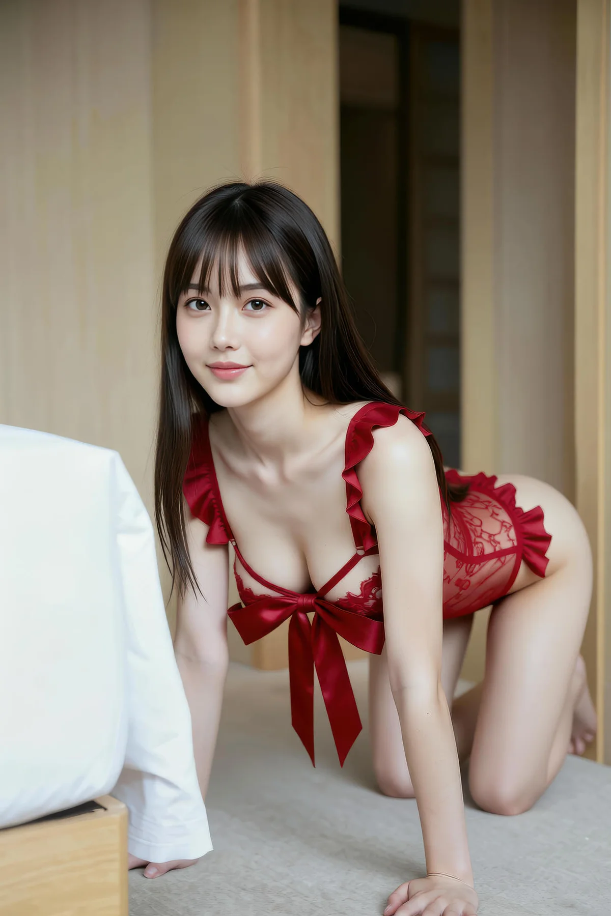 AIG  No.357 婉婉红色蕾丝连体衣 - 42