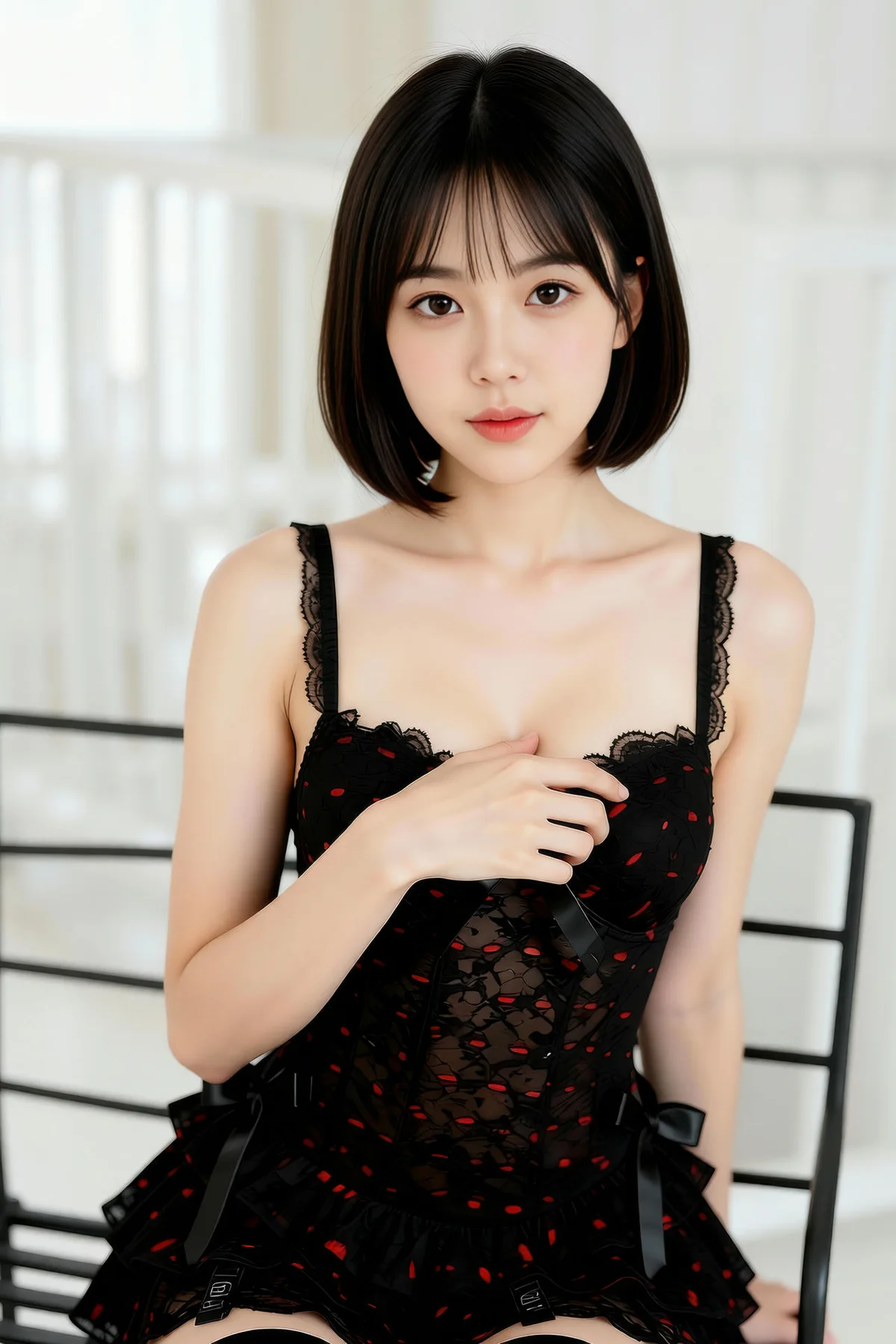 AIG  No.363  小乔黑丝蕾丝短裙 - 48
