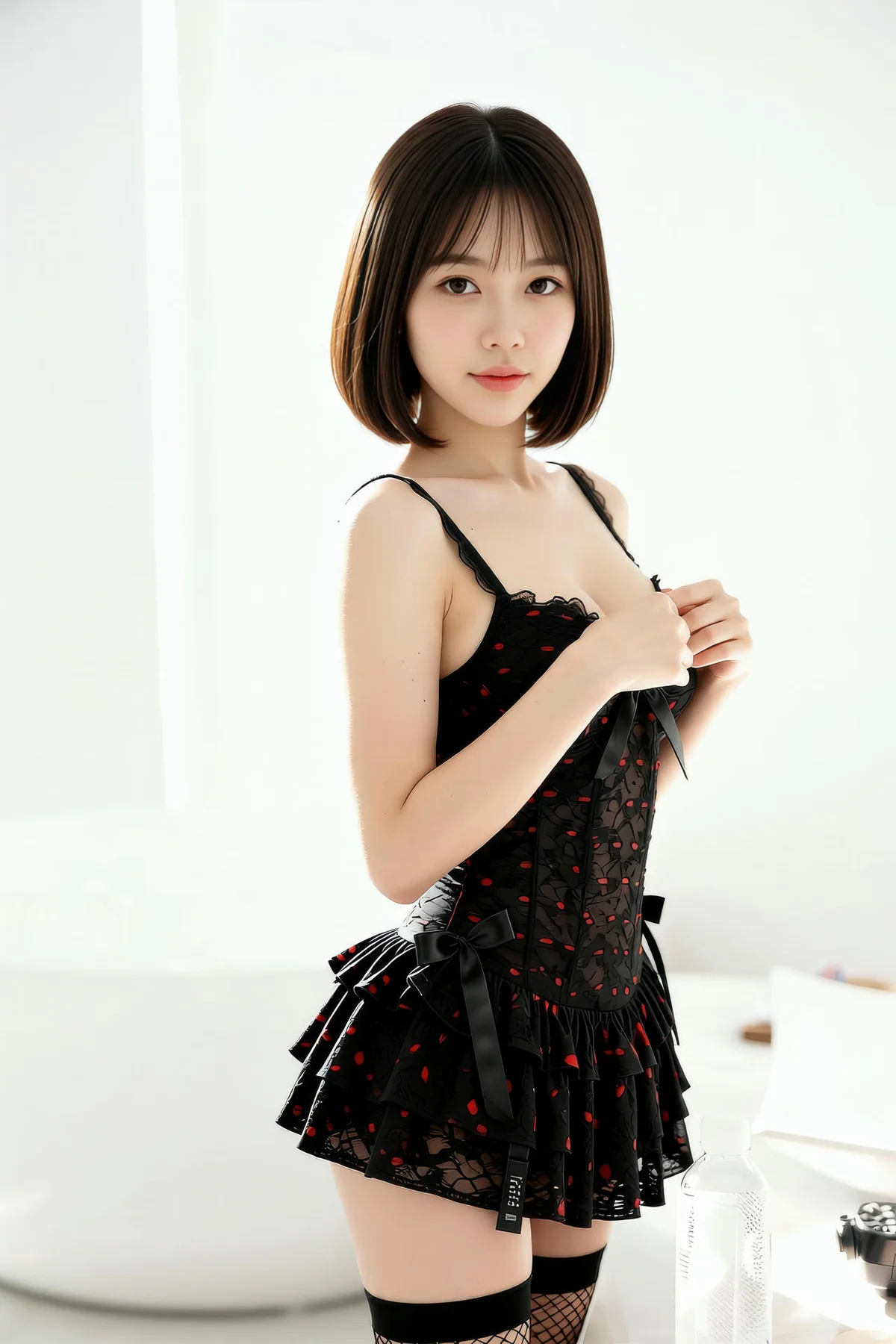 AIG  No.363  小乔黑丝蕾丝短裙 - 50