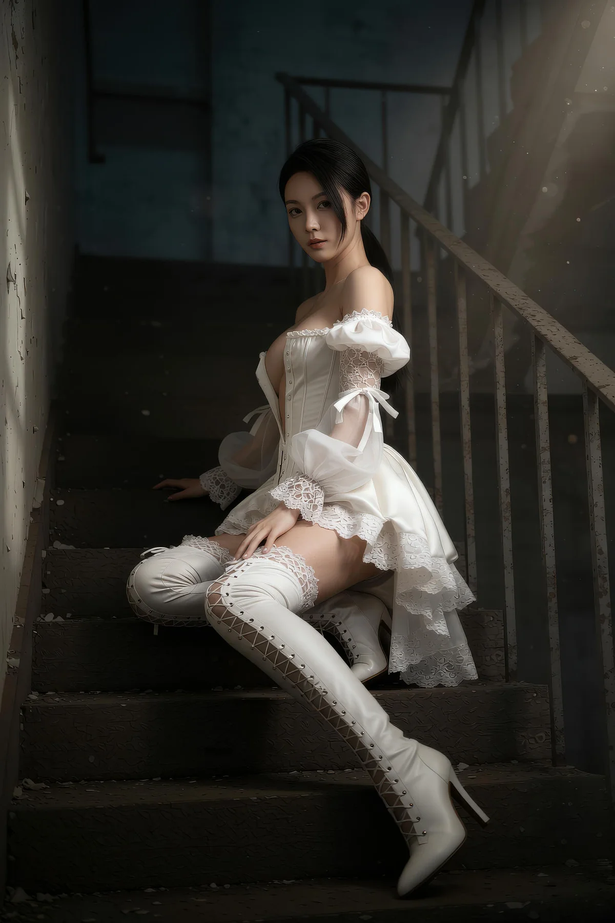 AIG  No.378 柒琪喵爆乳白色礼服 - 33