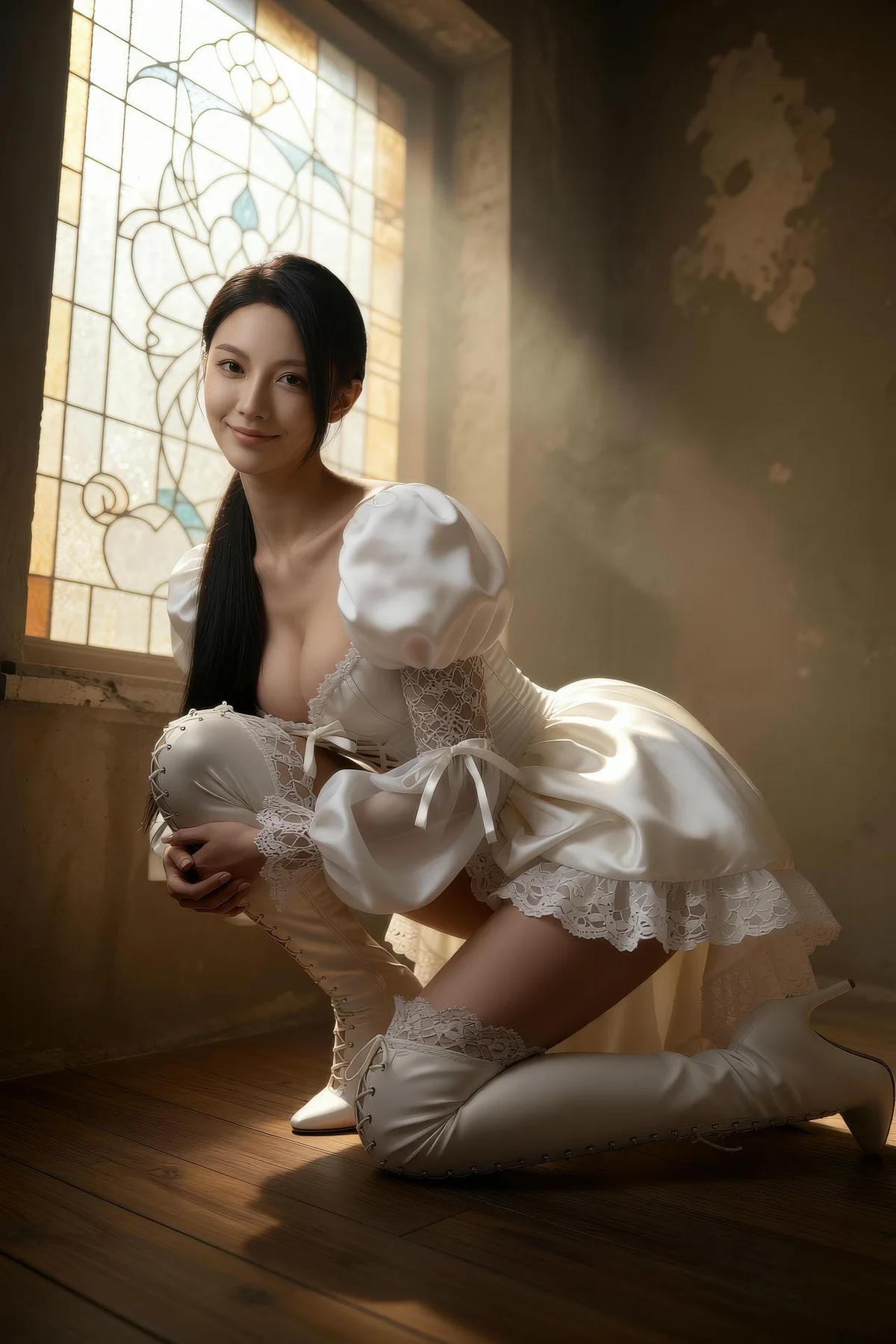 AIG  No.378 柒琪喵爆乳白色礼服 - 62