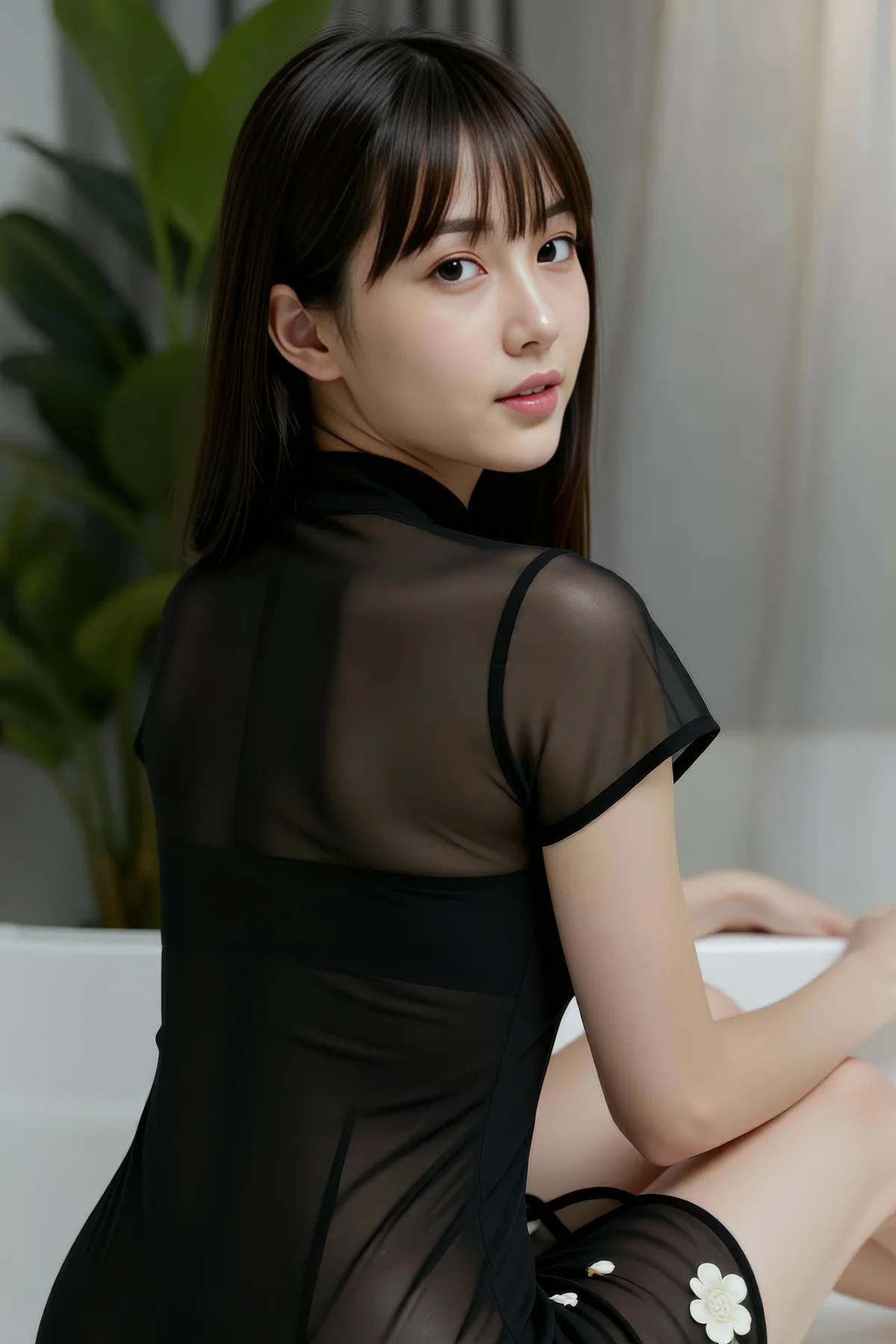 AIG  No.399 婉婉黑色旗袍透视 - 11