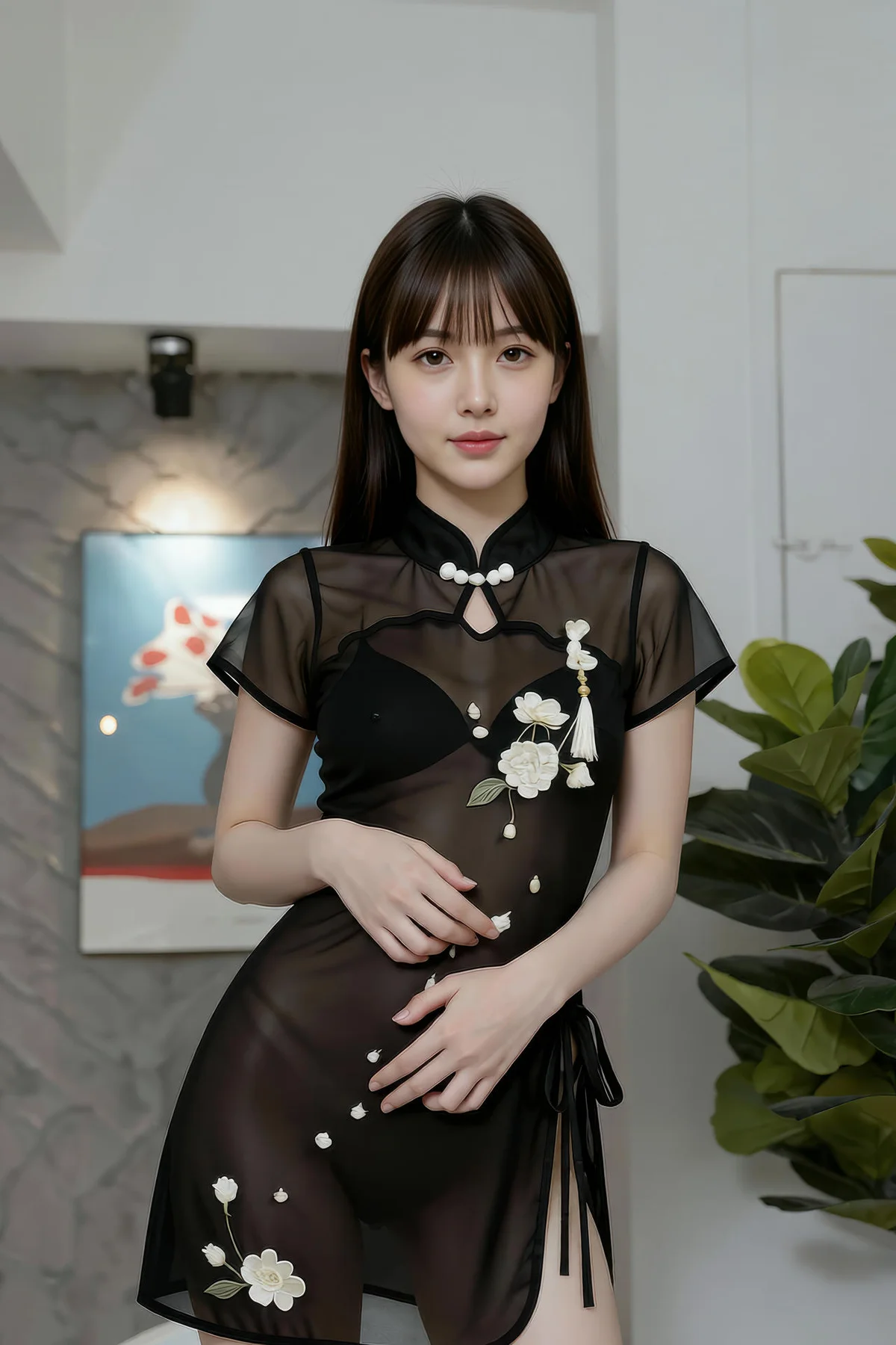 AIG  No.399 婉婉黑色旗袍透视 - 16