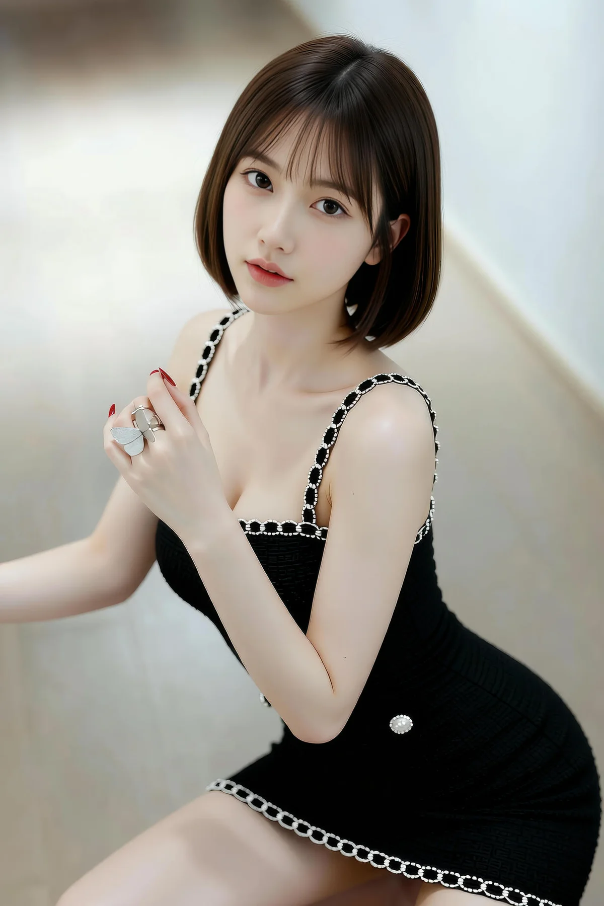 AIG  No.446 小乔香肩连衣裙 - 36