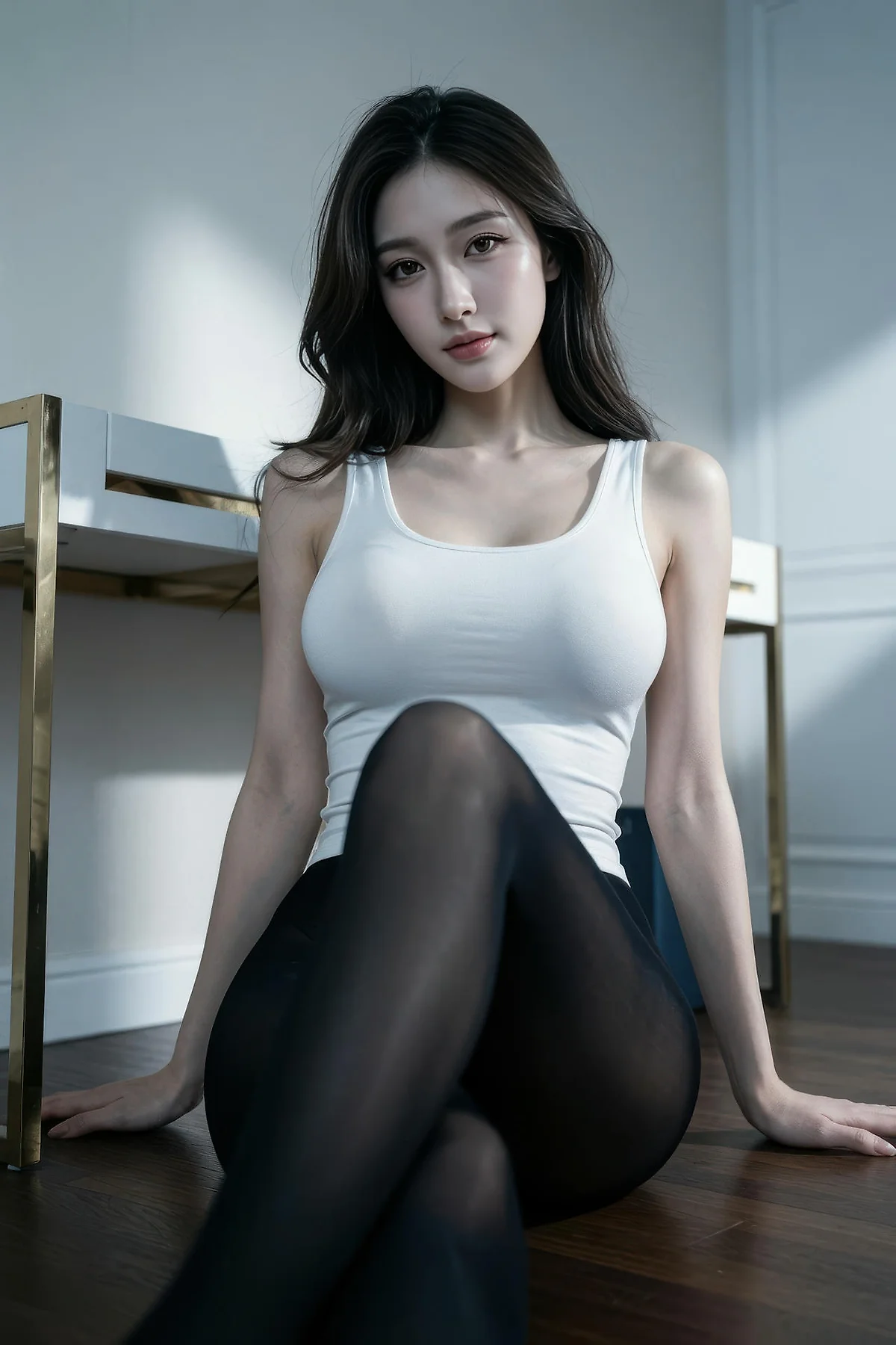 AIG  No.452 糖er黑丝美腿白背心 - 58