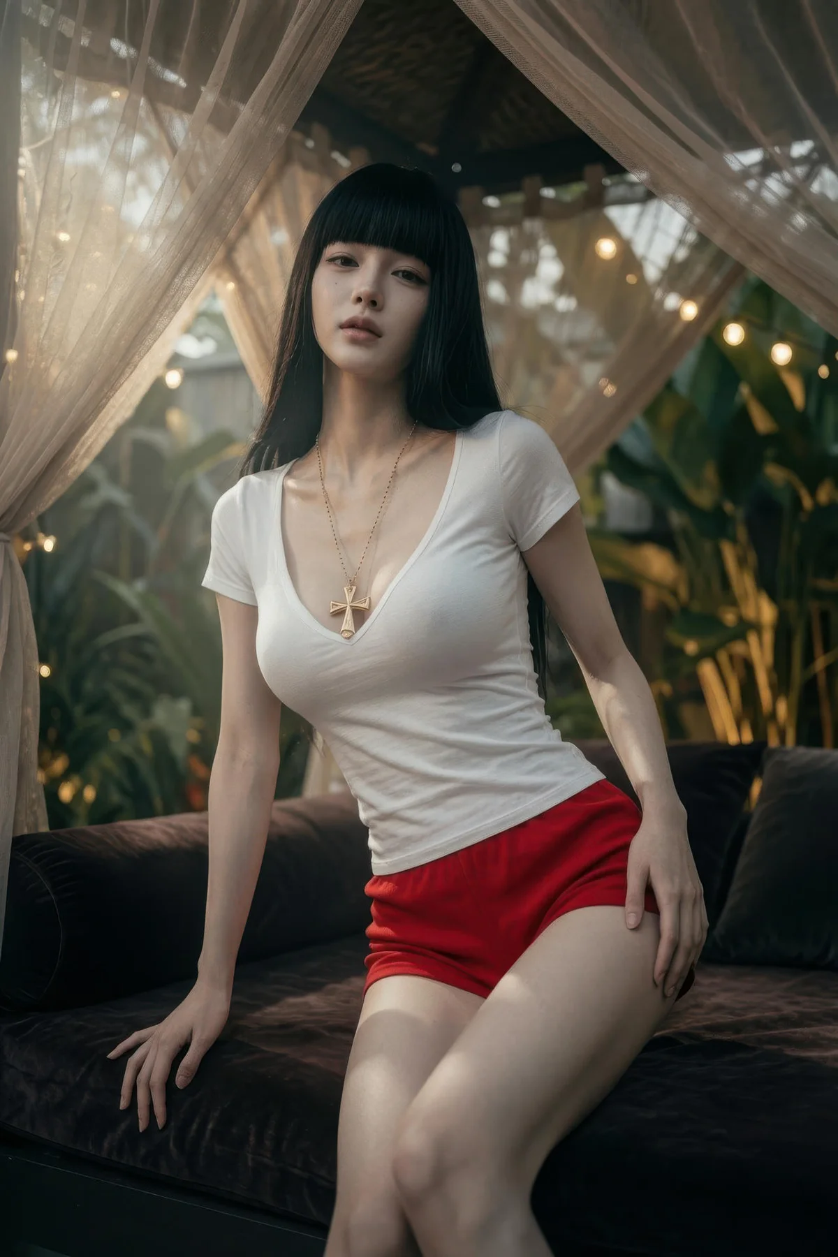 AIG  No.454 九歌lina红色短裤个性美女 - 12
