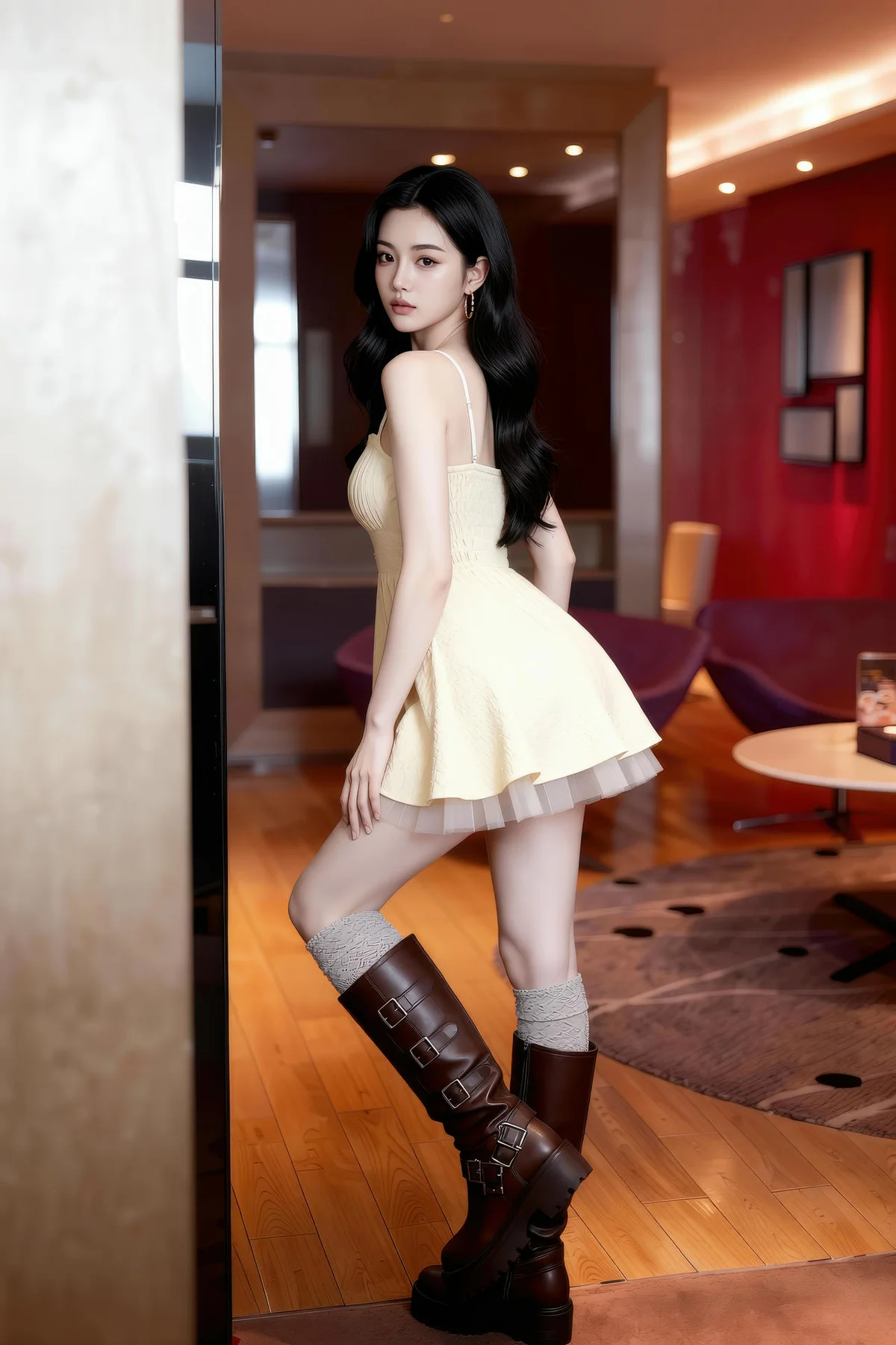 AIG  No.469 乐瑶黄色抹胸短裙 - 36