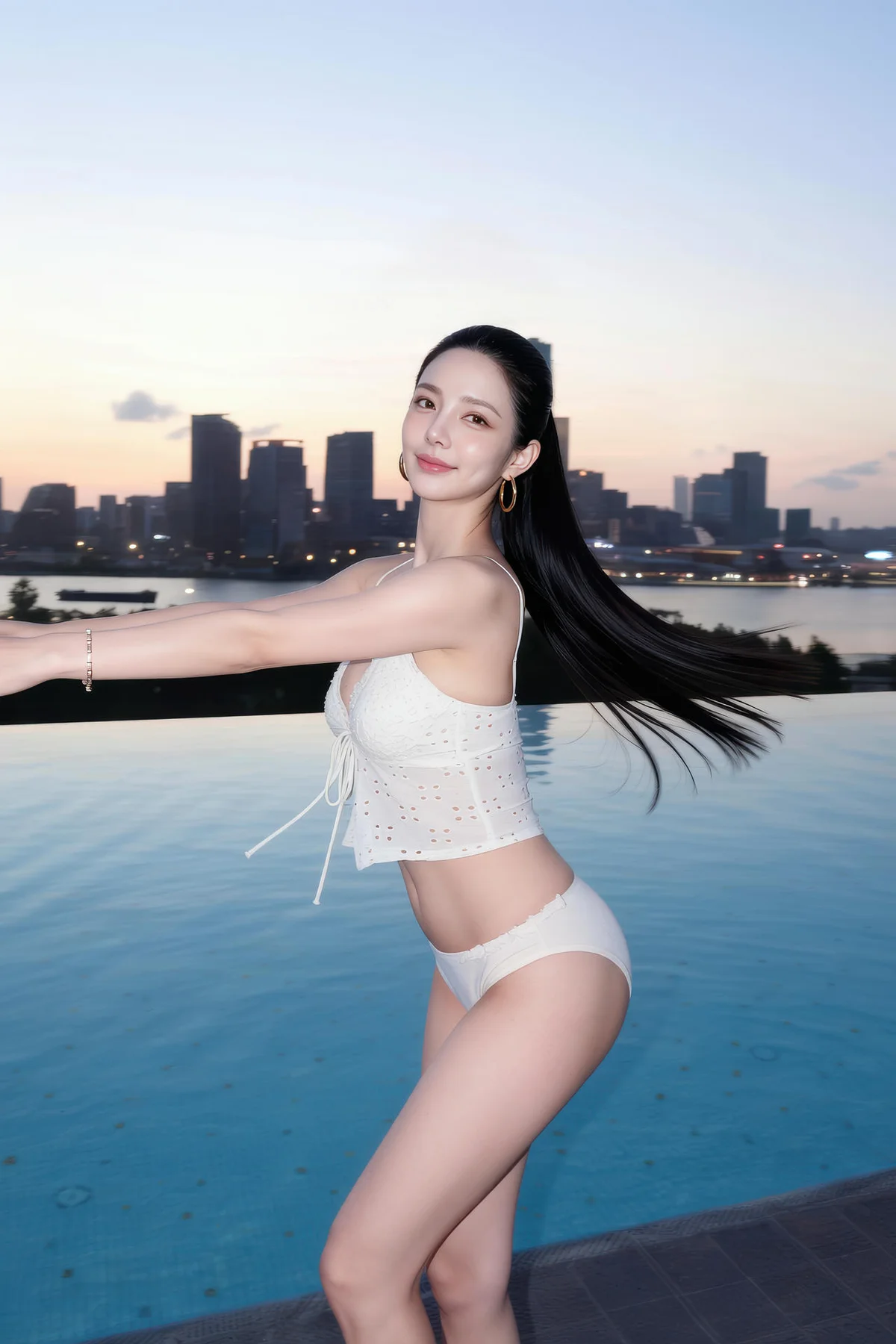 AIG  No.541 米妹爆乳白色吊带 - 12
