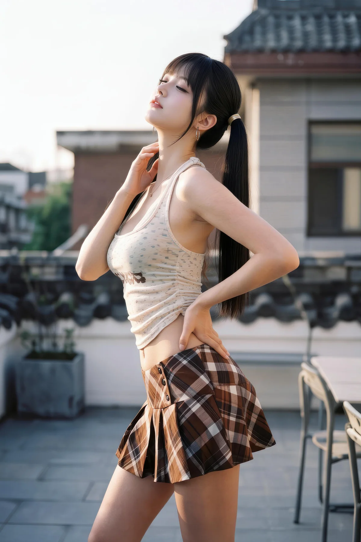 AIG  No.551 柚柚格子短裙写真 - 43