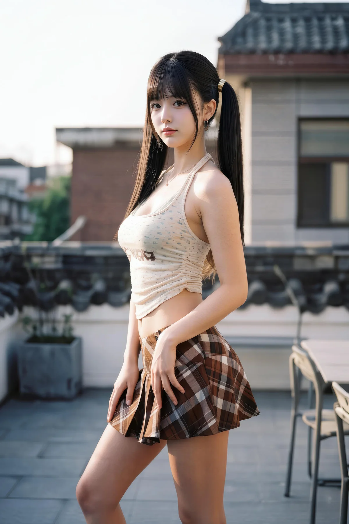 AIG  No.551 柚柚格子短裙写真 - 46