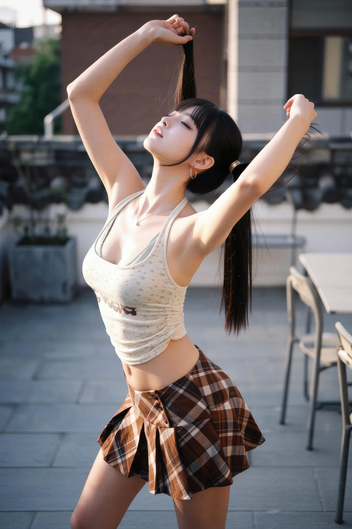 AIG  No.551 柚柚格子短裙写真 - 49