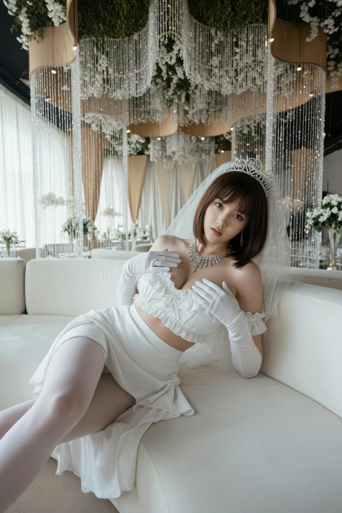 AIG  No.560 小乔香肩白丝礼服 - 14