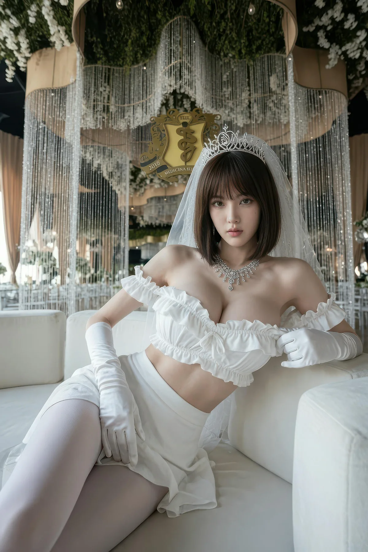 AIG  No.560 小乔香肩白丝礼服 - 15