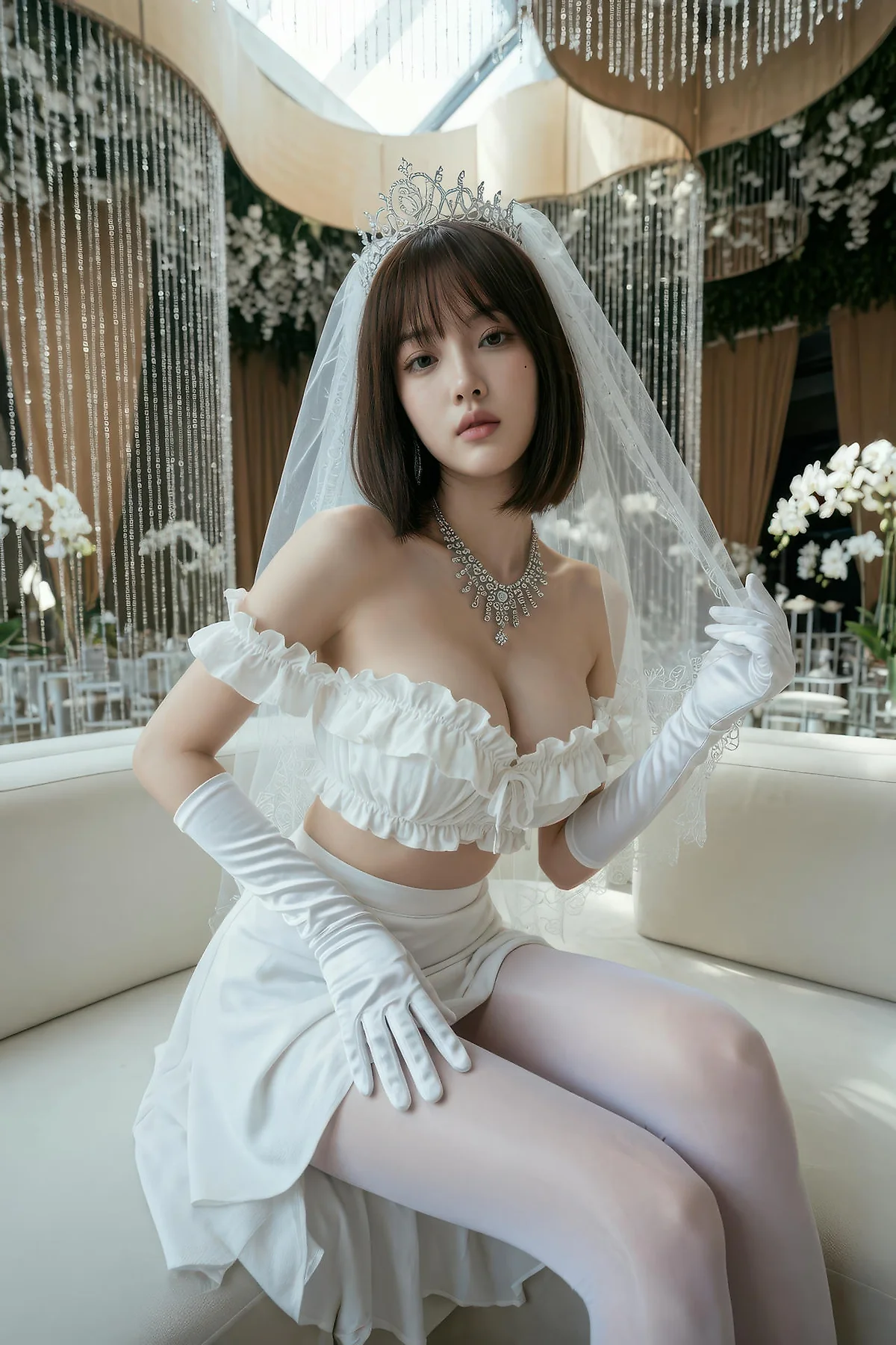 AIG  No.560 小乔香肩白丝礼服 - 17