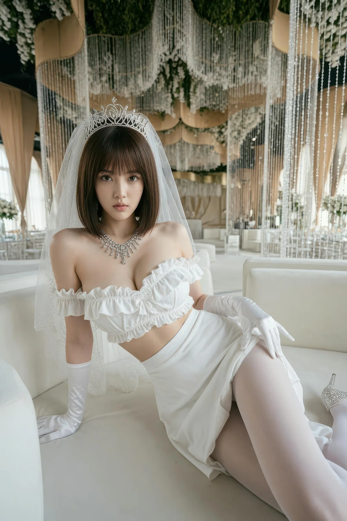 AIG  No.560 小乔香肩白丝礼服 - 19