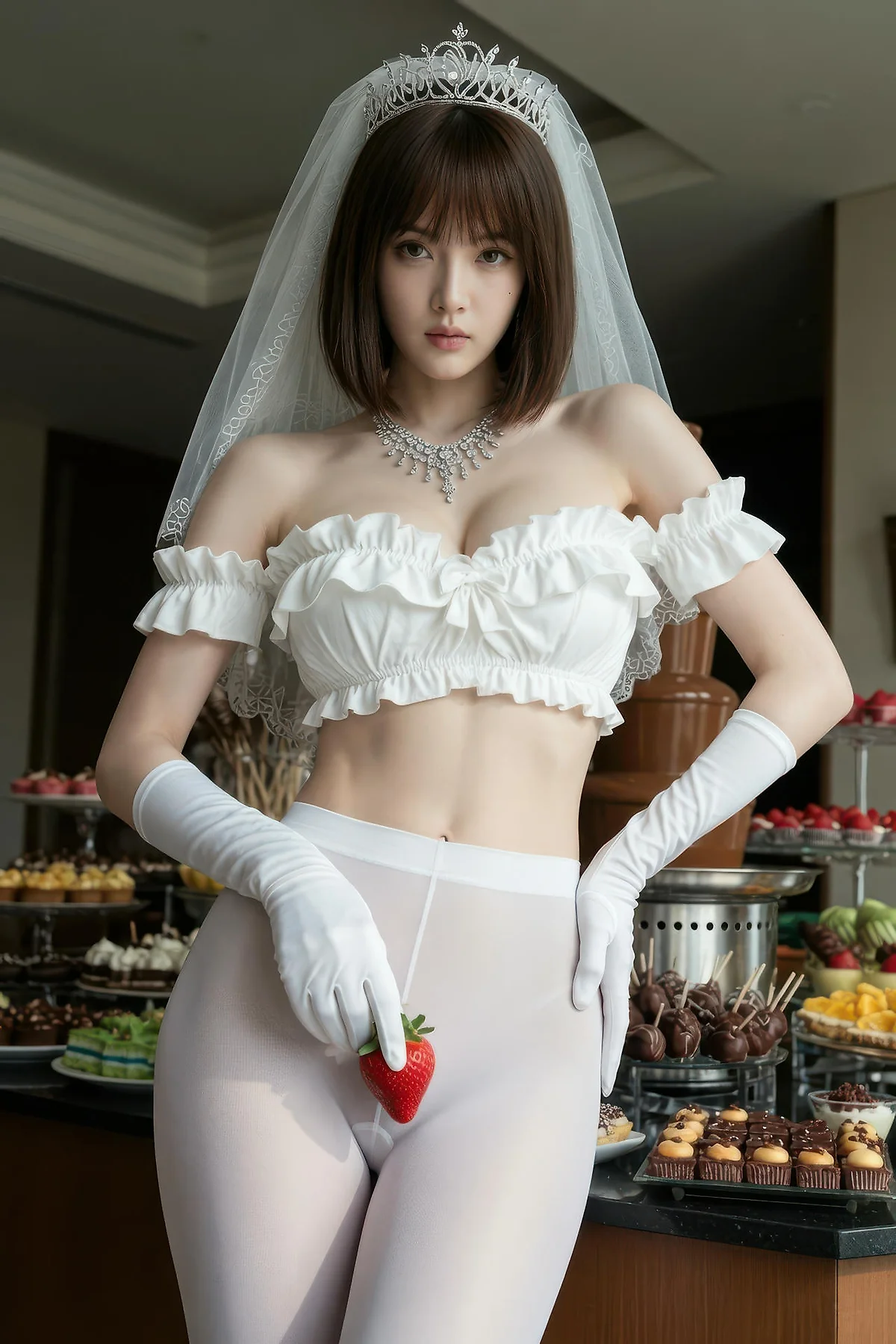 AIG  No.560 小乔香肩白丝礼服 - 35