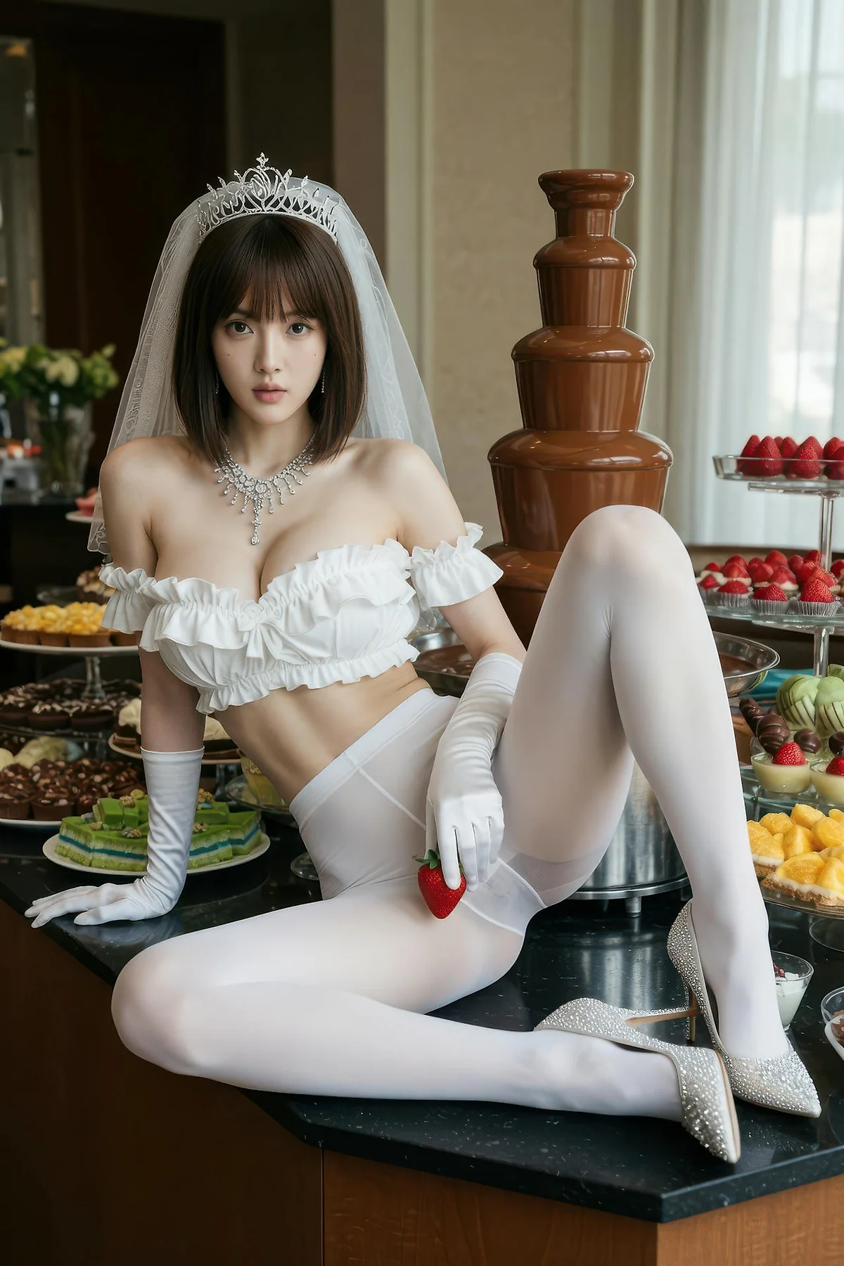 AIG  No.560 小乔香肩白丝礼服 - 42