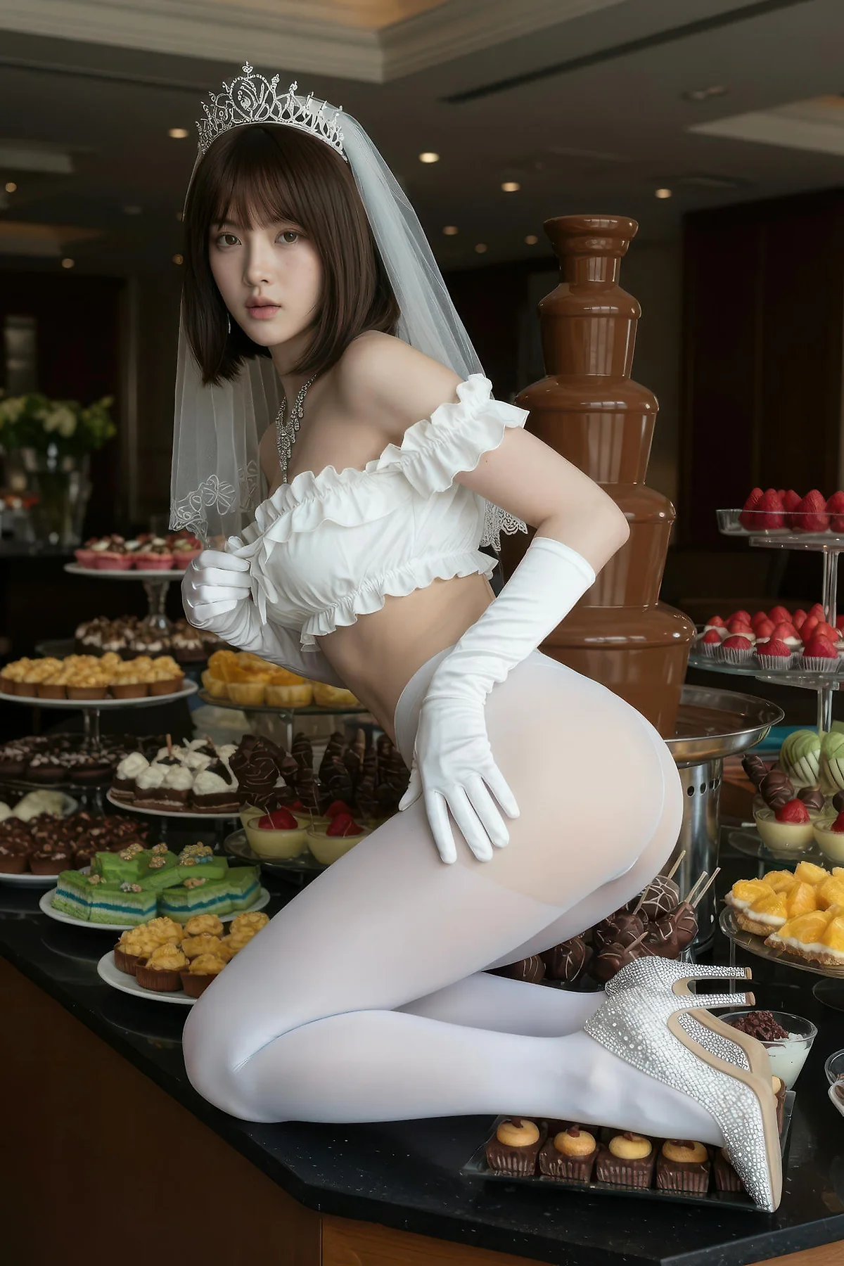 AIG  No.560 小乔香肩白丝礼服 - 48