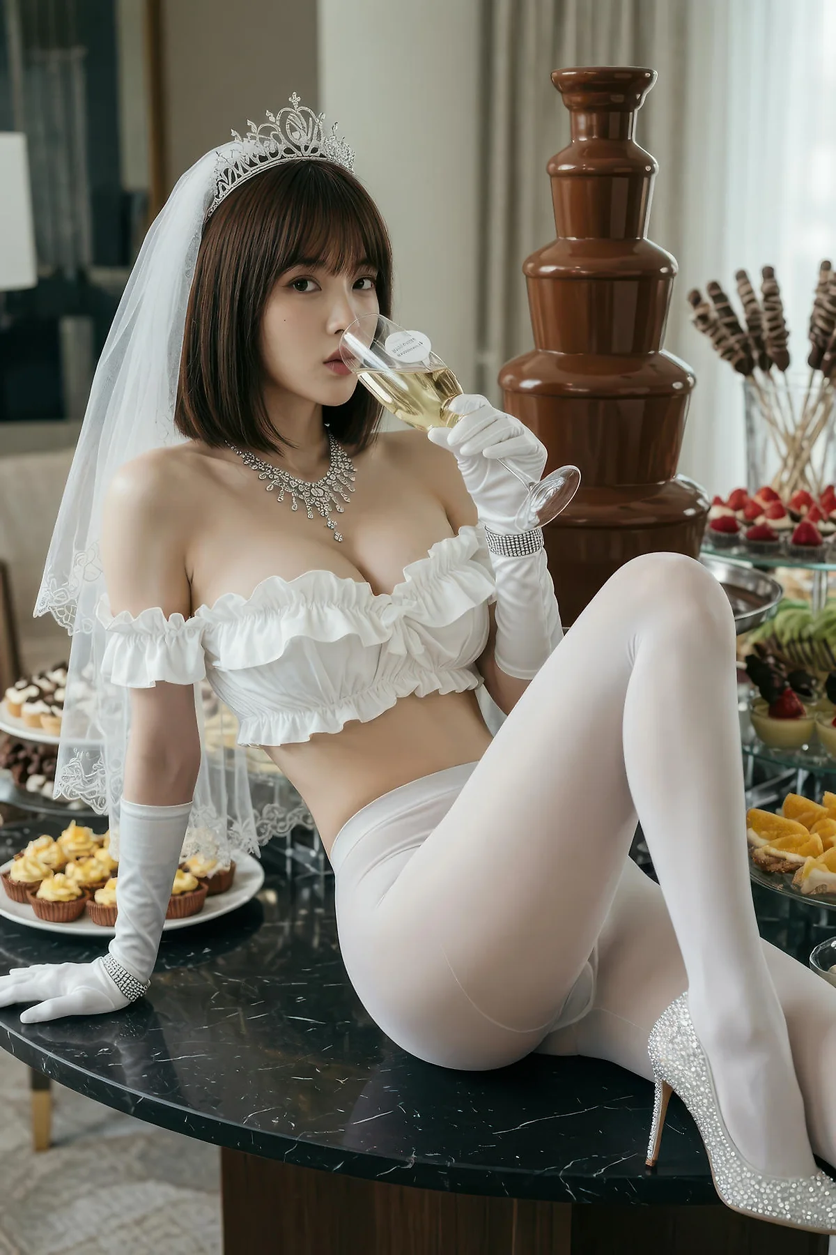 AIG  No.560 小乔香肩白丝礼服 - 53