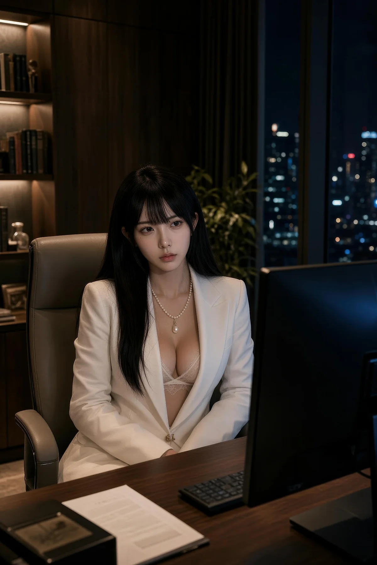 AIG  No.571 芭喜mila白色办公ol气质美女 - 19