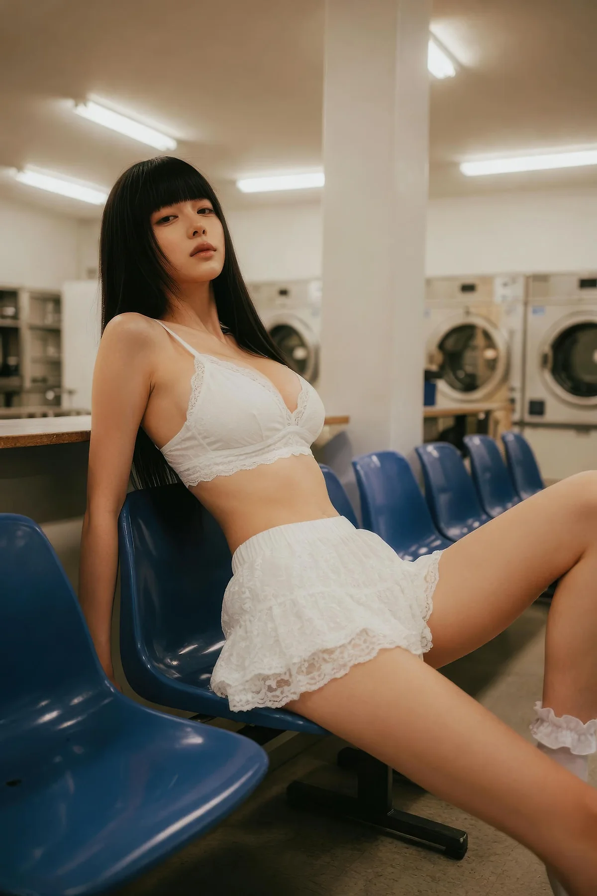 AIG  No.586 九歌lina超美白色蕾丝短裙 - 12