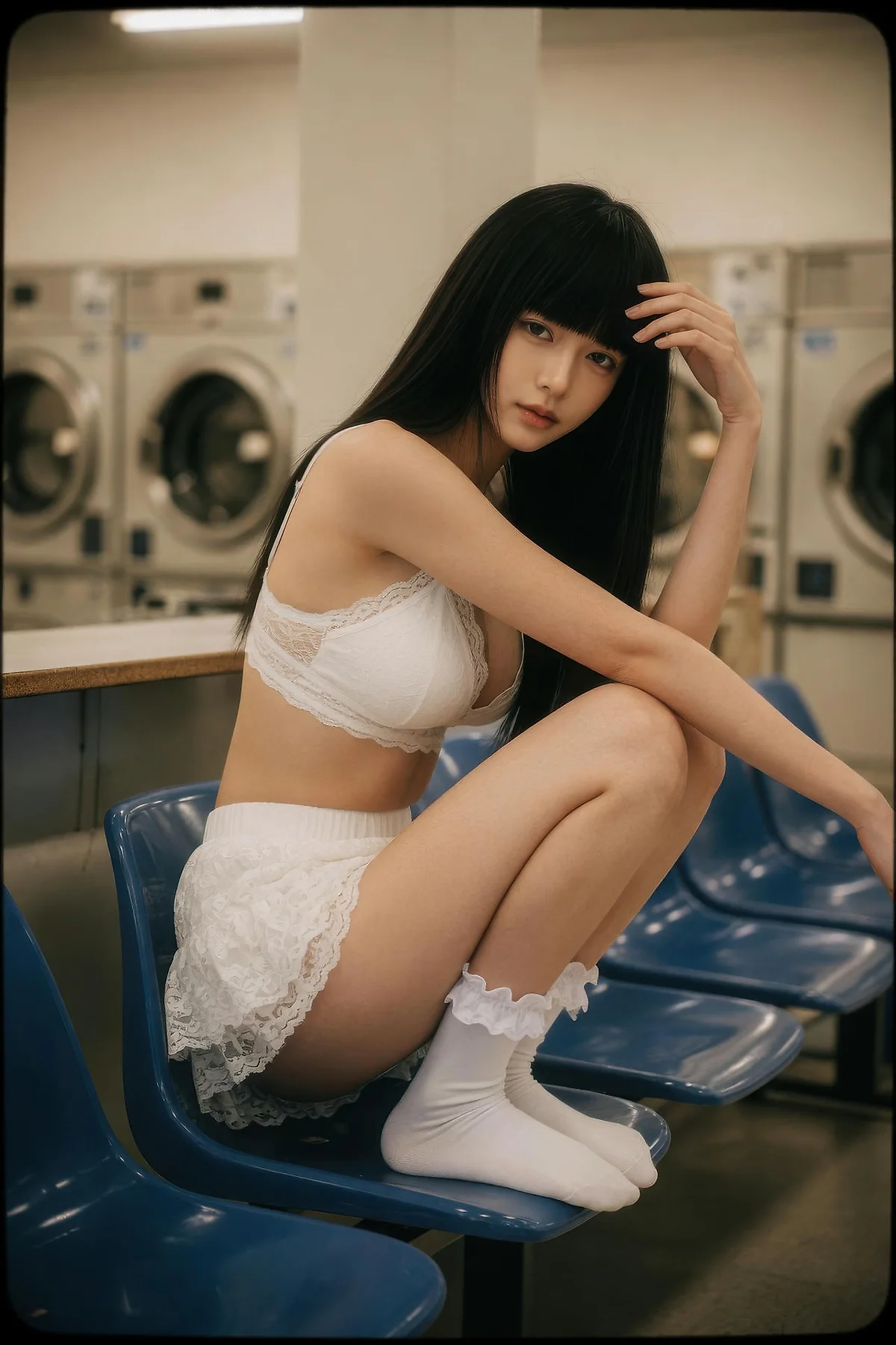 AIG  No.586 九歌lina超美白色蕾丝短裙 - 15
