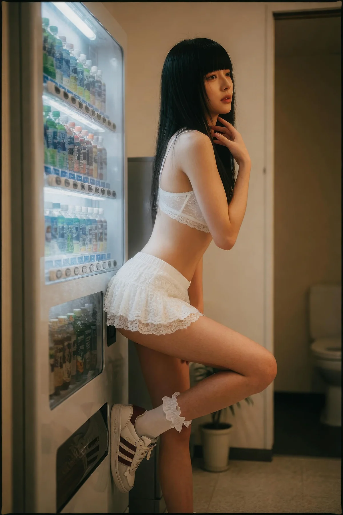 AIG  No.586 九歌lina超美白色蕾丝短裙 - 38