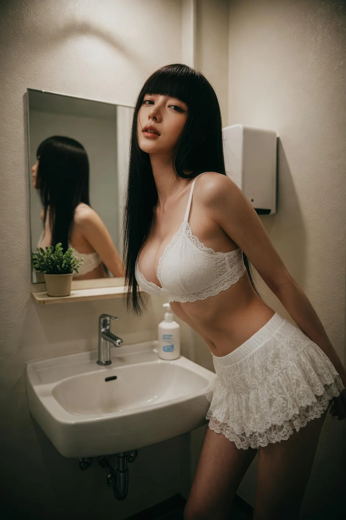 AIG  No.586 九歌lina超美白色蕾丝短裙 - 51