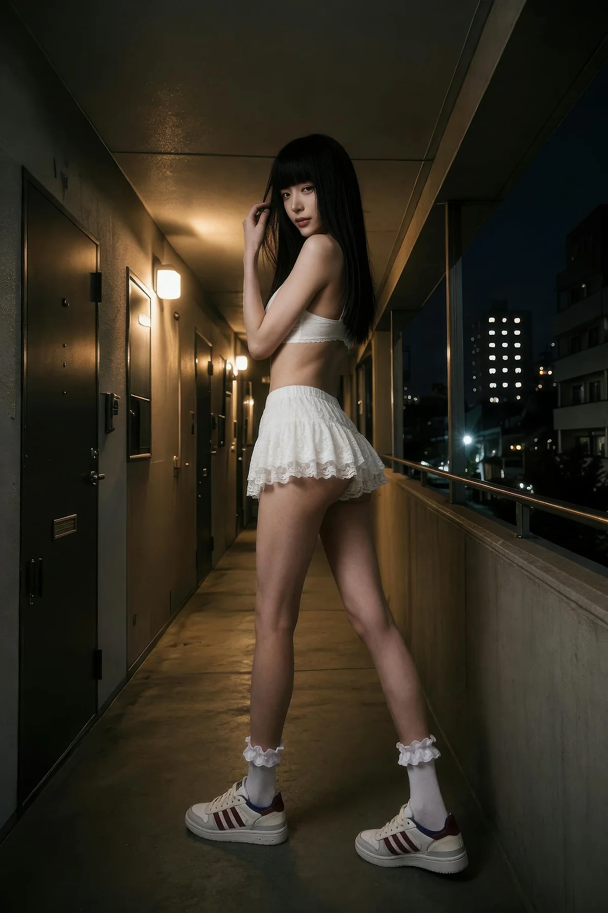 AIG  No.586 九歌lina超美白色蕾丝短裙 - 73