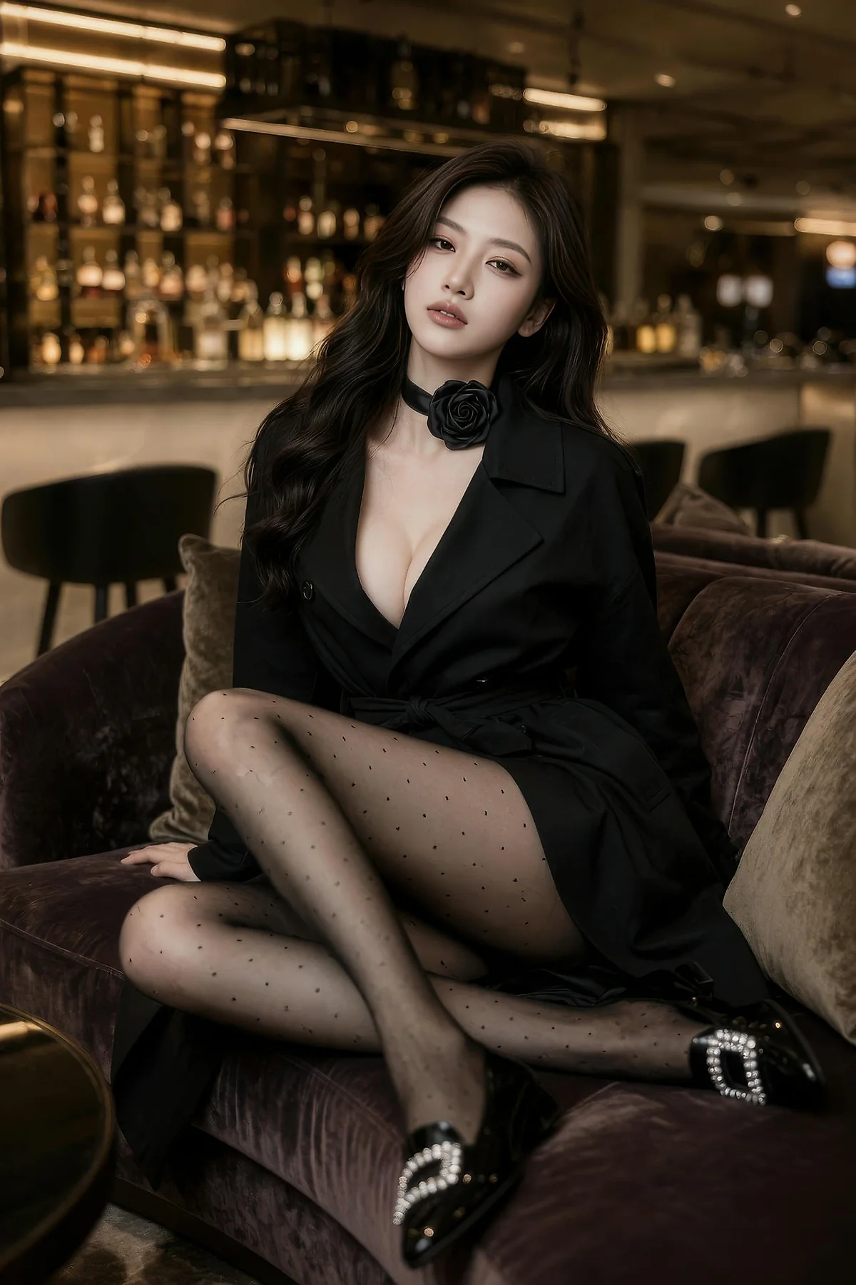 AIG  No.589 糖er黑丝风衣爆乳美女 - 15