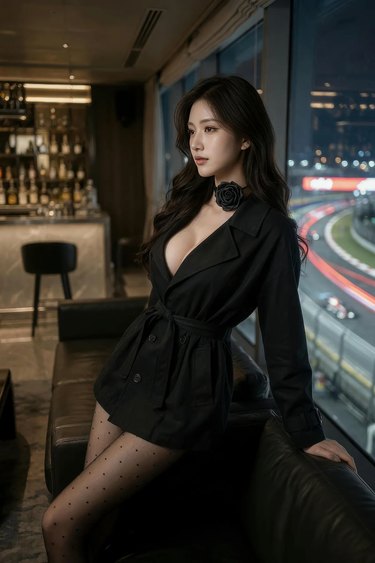 AIG  No.589 糖er黑丝风衣爆乳美女 - 19