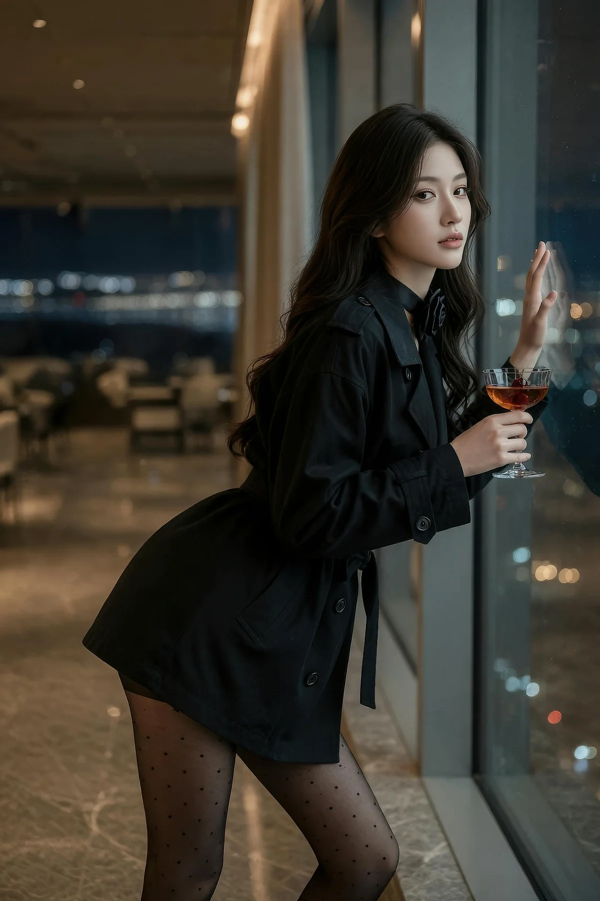 AIG  No.589 糖er黑丝风衣爆乳美女 - 22