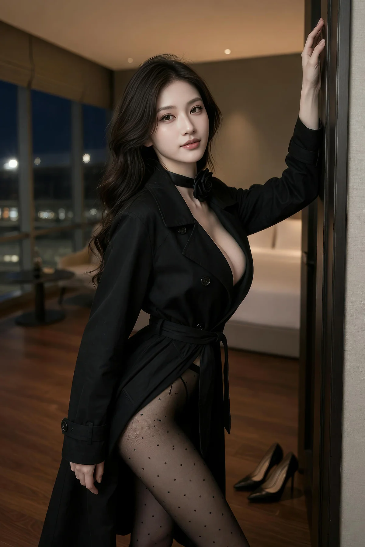 AIG  No.589 糖er黑丝风衣爆乳美女 - 56
