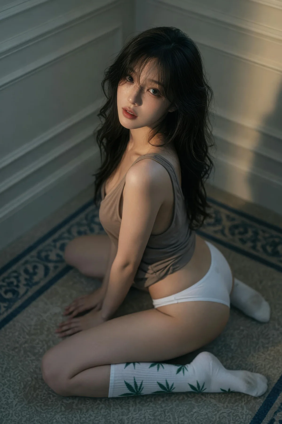 AIG  No.604 赵姗姗爆乳背心枫叶高筒袜 - 41