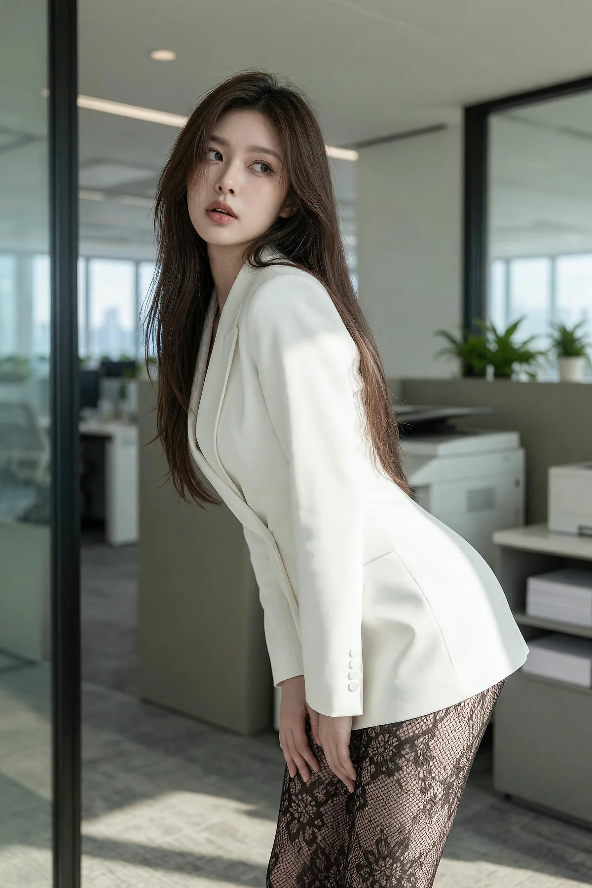 AIG  No.606 糖er办公室套装蕾丝袜 - 11