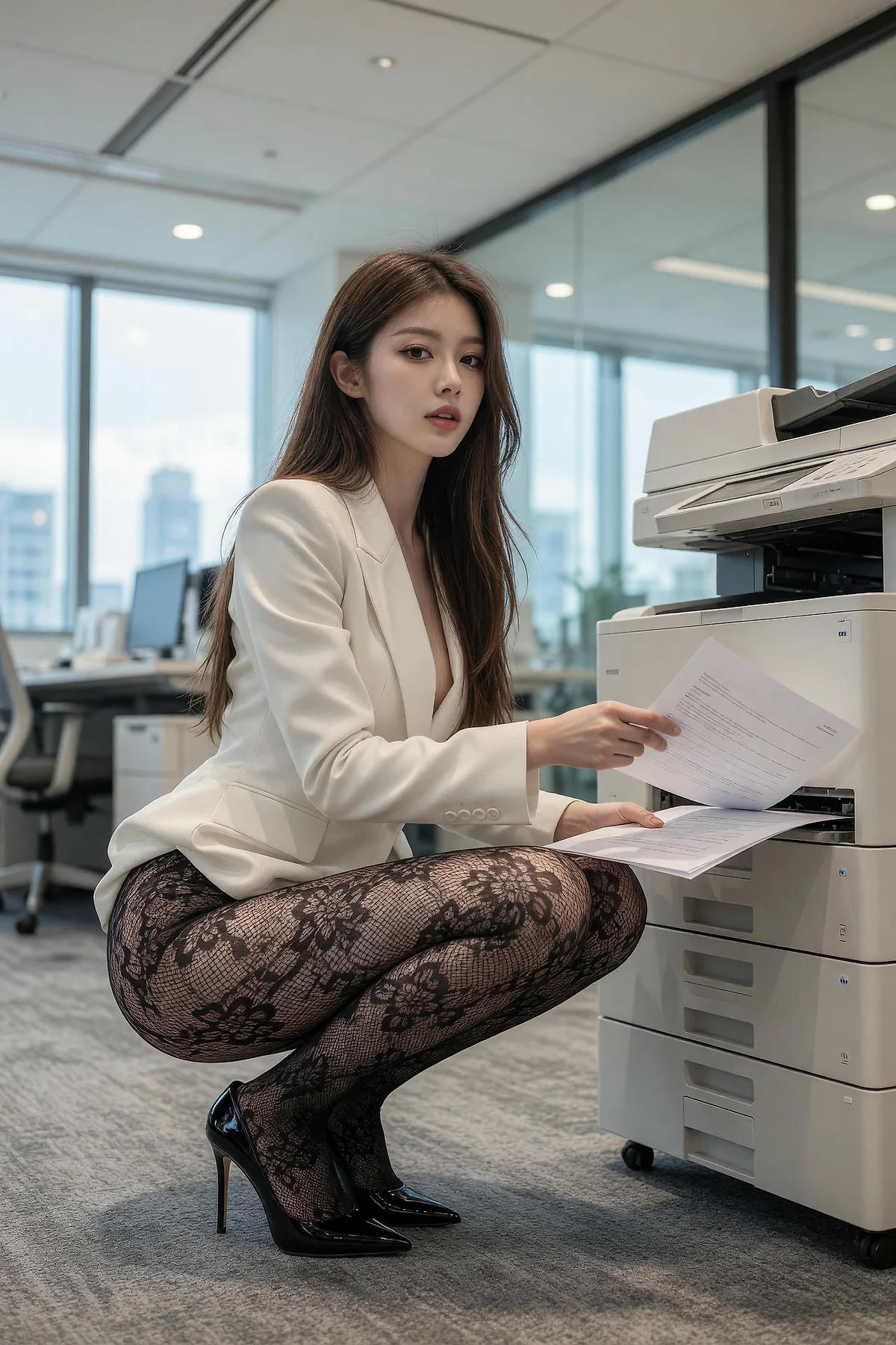 AIG  No.606 糖er办公室套装蕾丝袜 - 14
