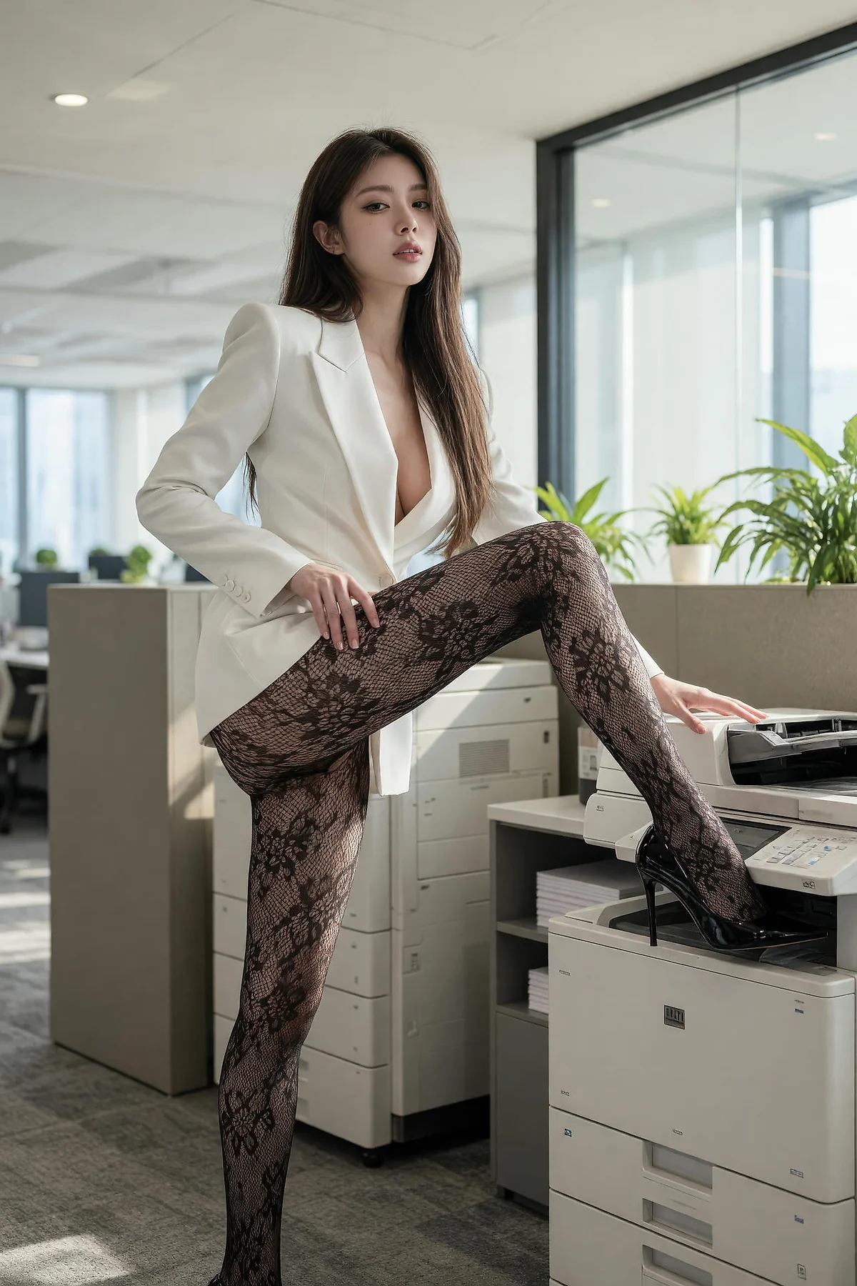 AIG  No.606 糖er办公室套装蕾丝袜 - 24